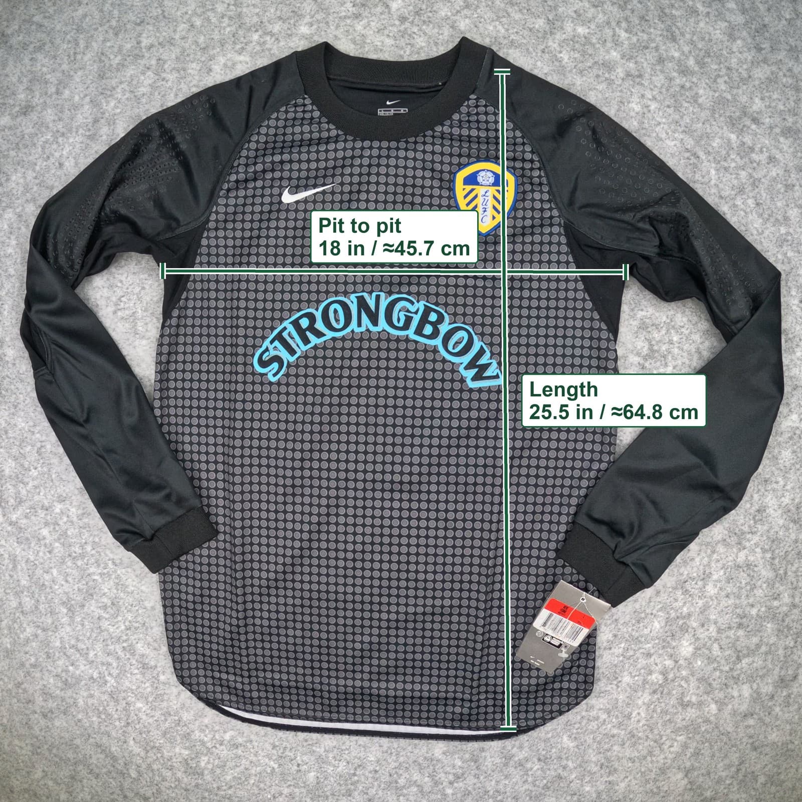 Leeds United Shirt Children 12-13 Years Large Black Goalkeeper 2000 2002 Nike photo 4