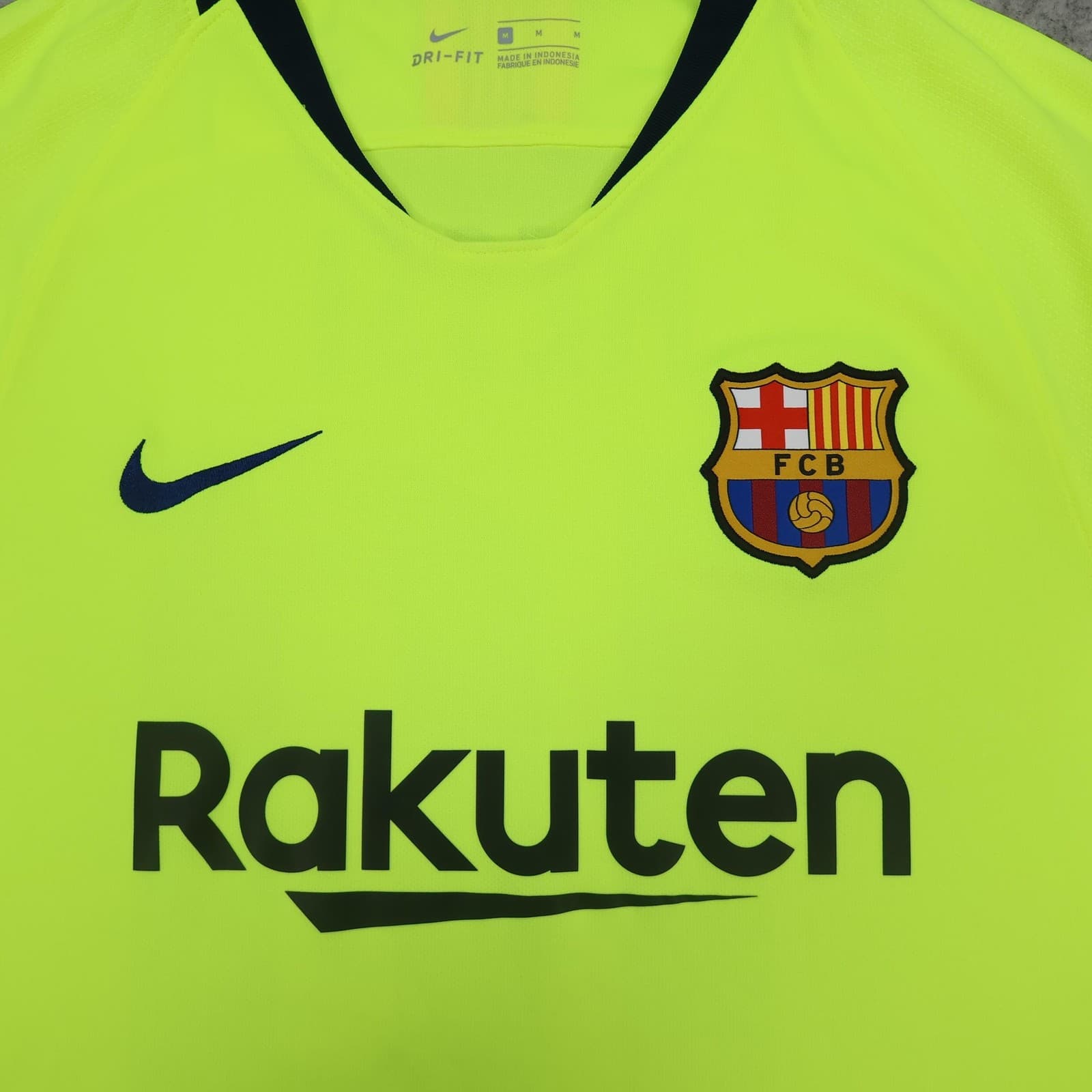 Barcelona Away Shirt Mens Medium Yellow 2018 2019 Football Nike Messi 10 Jersey photo 5