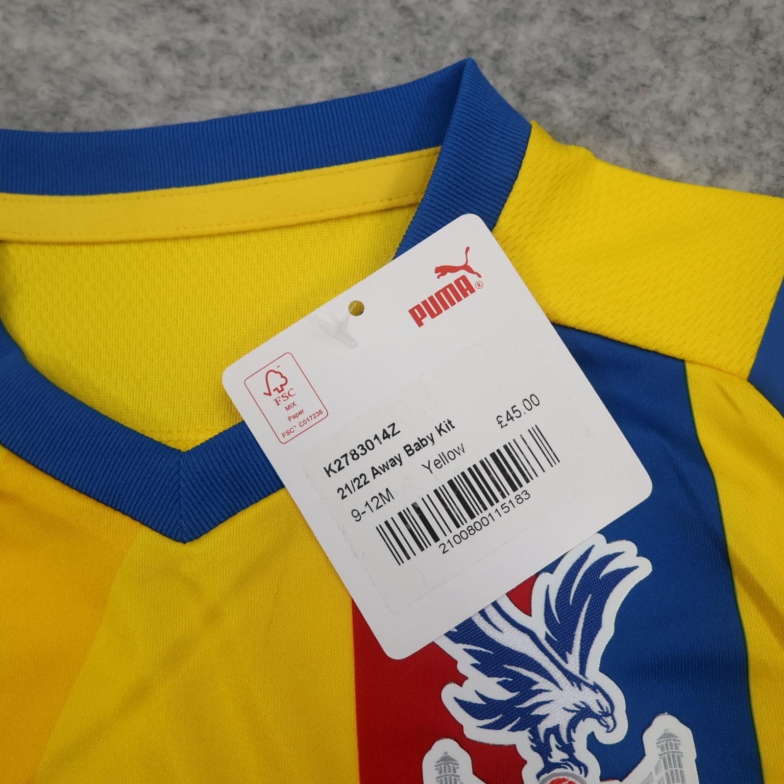 Crystal Palace Baby Kit 9-12 Months Yellow Away 2021 2022 Football Puma Utilita photo 9