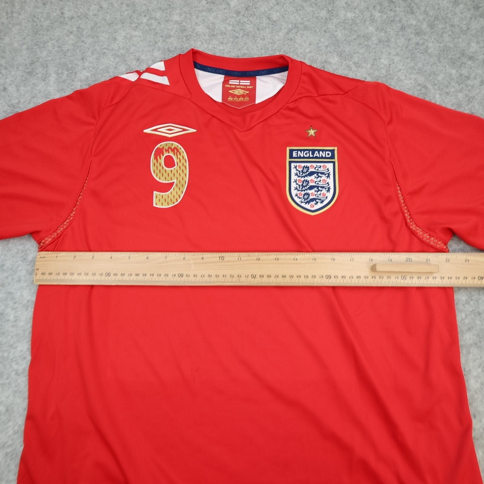 England Away Shirt Mens XL Red 2006 2008 Football Umbro Soccer Jersey Top 00s photo 9