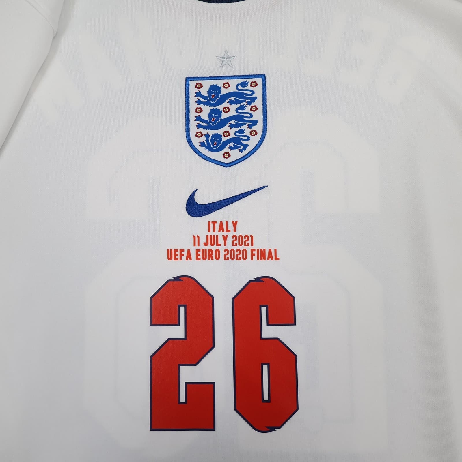 England Home Shirt Mens Large White Euro 2020 2021 Final Nike Bellingham 26 photo 6