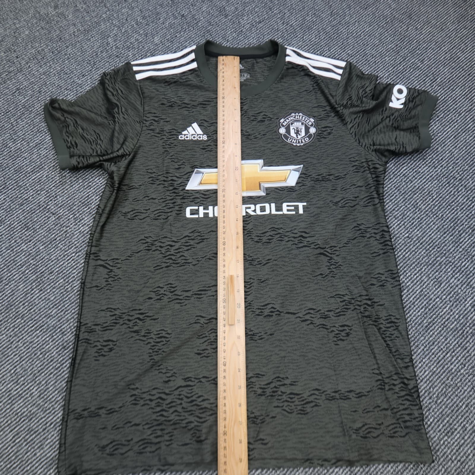Manchester United Shirt Large Black Away Kit 2020 2021 Adidas Soccer Jersey photo 13