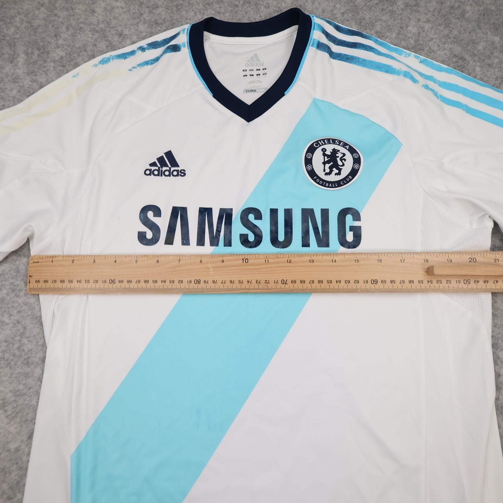 Chelsea Shirt Mens Large White Away 2012 2013 Football Adidas Samsung Jersey photo 13