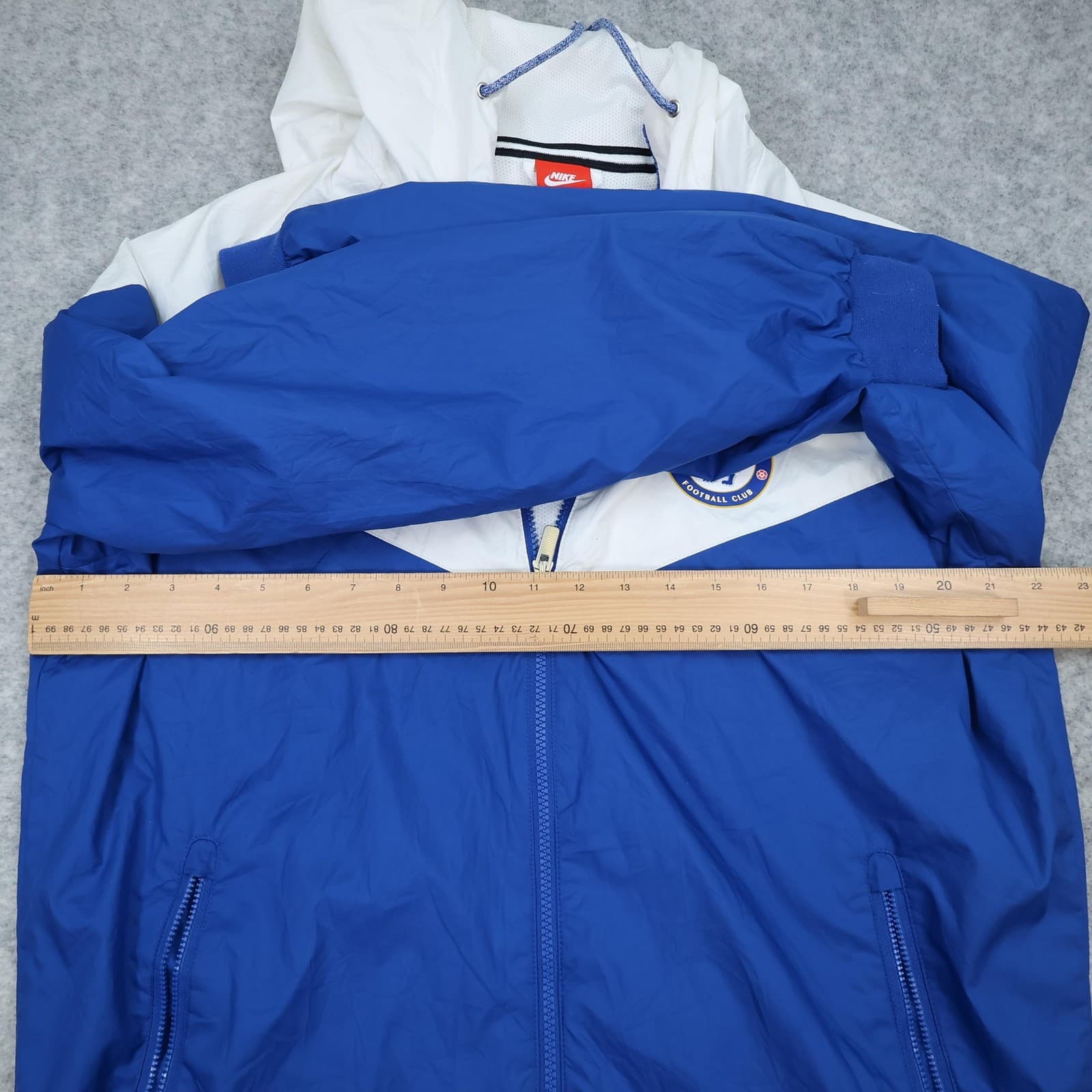 Chelsea FC Jacket Mens Large Blue White 2017 2018 Nike Hooded Rain Full Zip Top photo 8