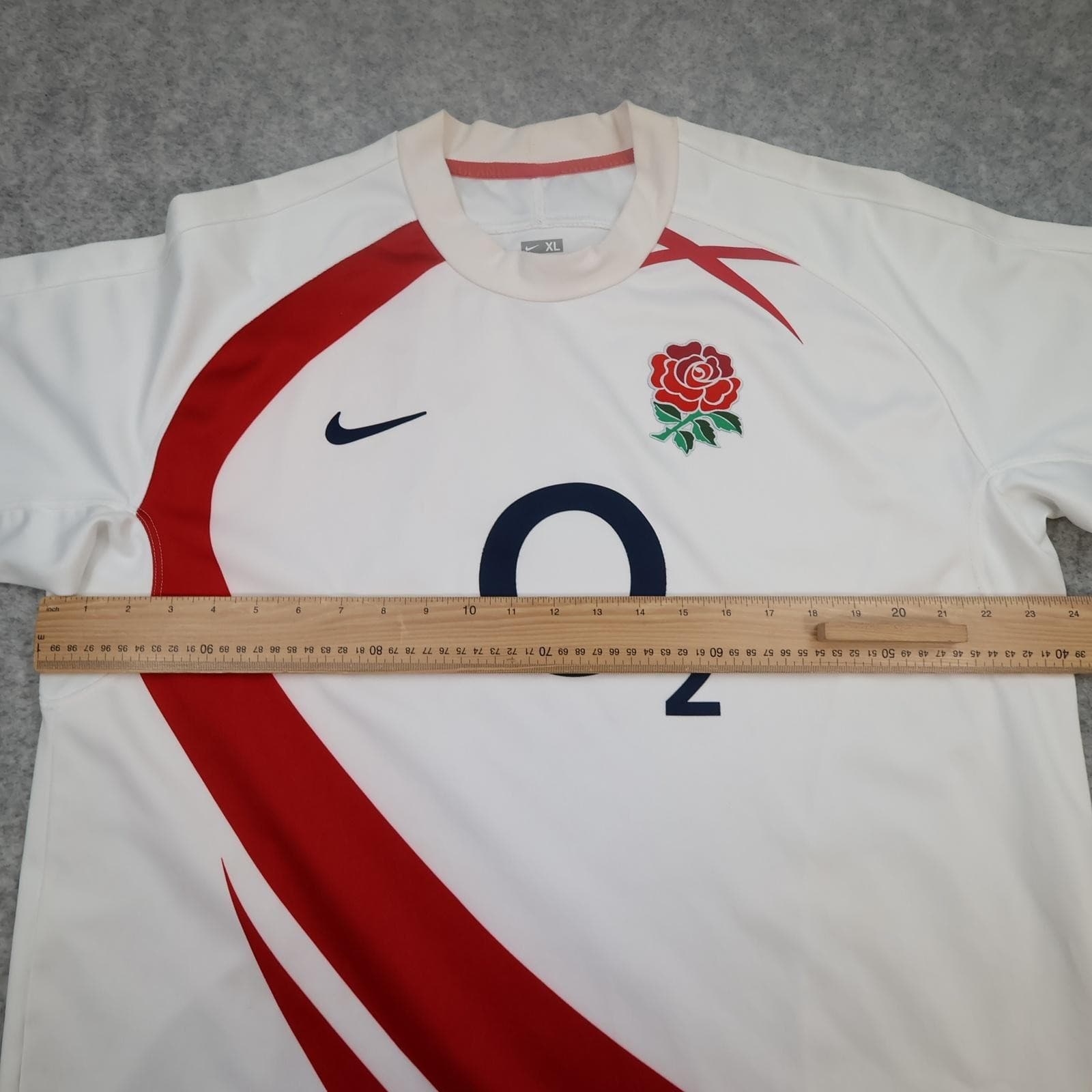 England Rugby Shirt Mens XL White 2007 2008 Home Rugby Union Nike O2 Jersey photo 10
