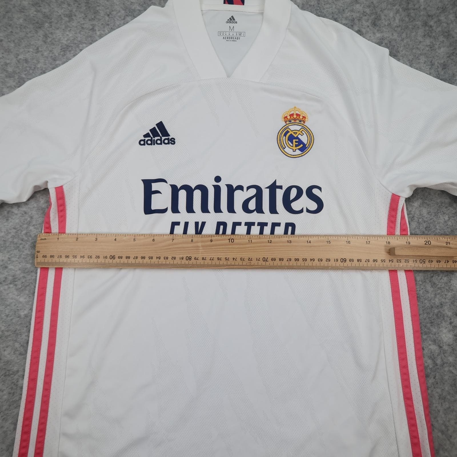 Real Madrid Shirt Mens Medium White Home 2020 2021 Adidas Emirates Fly Better photo 10