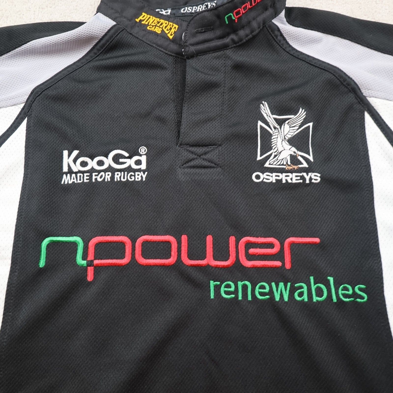 Ospreys Rugby Shirt Medium Black Away Jersey 2006 2007 Kooga Jersey 42" photo 3