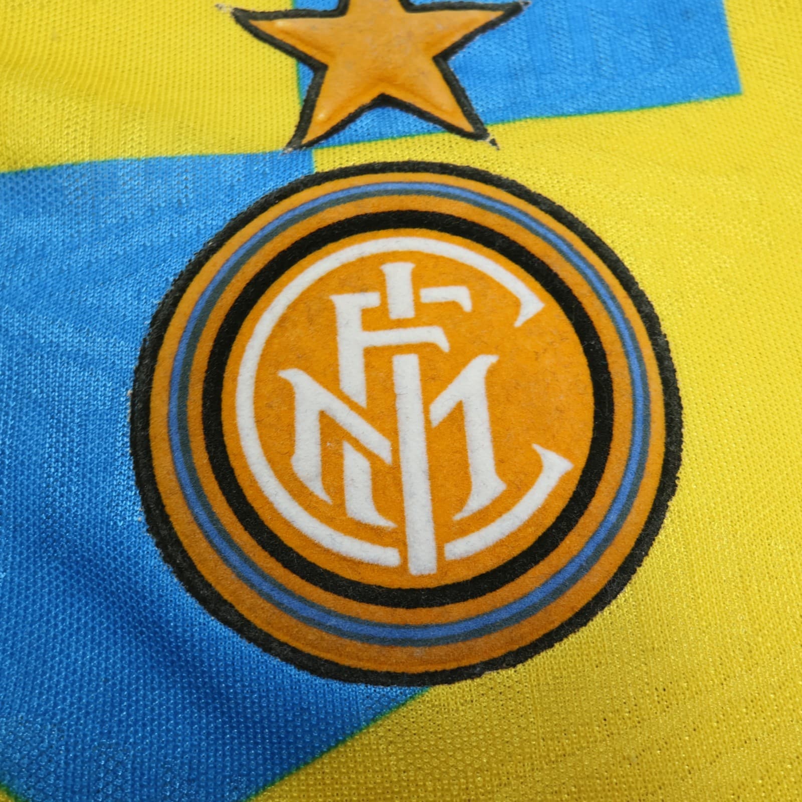 Vintage Inter Milan Shirt Yellow Third Umbro Football Soccer Jersey 1991 1992 photo 6