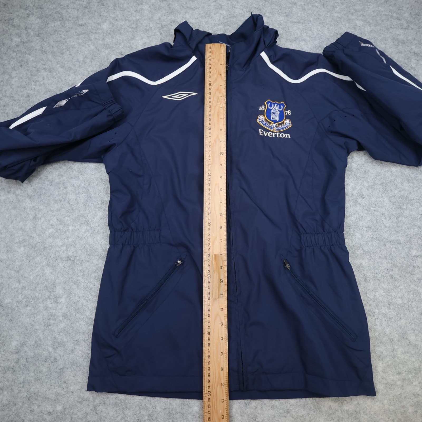 Everton Football Jacket Small Navy Training Rain Jacket Umbro Mens Soccer photo 13