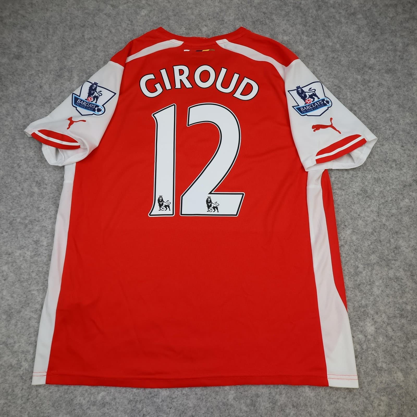 Arsenal Shirt Mens Large Red Home 2014 2015 Football Puma Giroud 12 Jersey