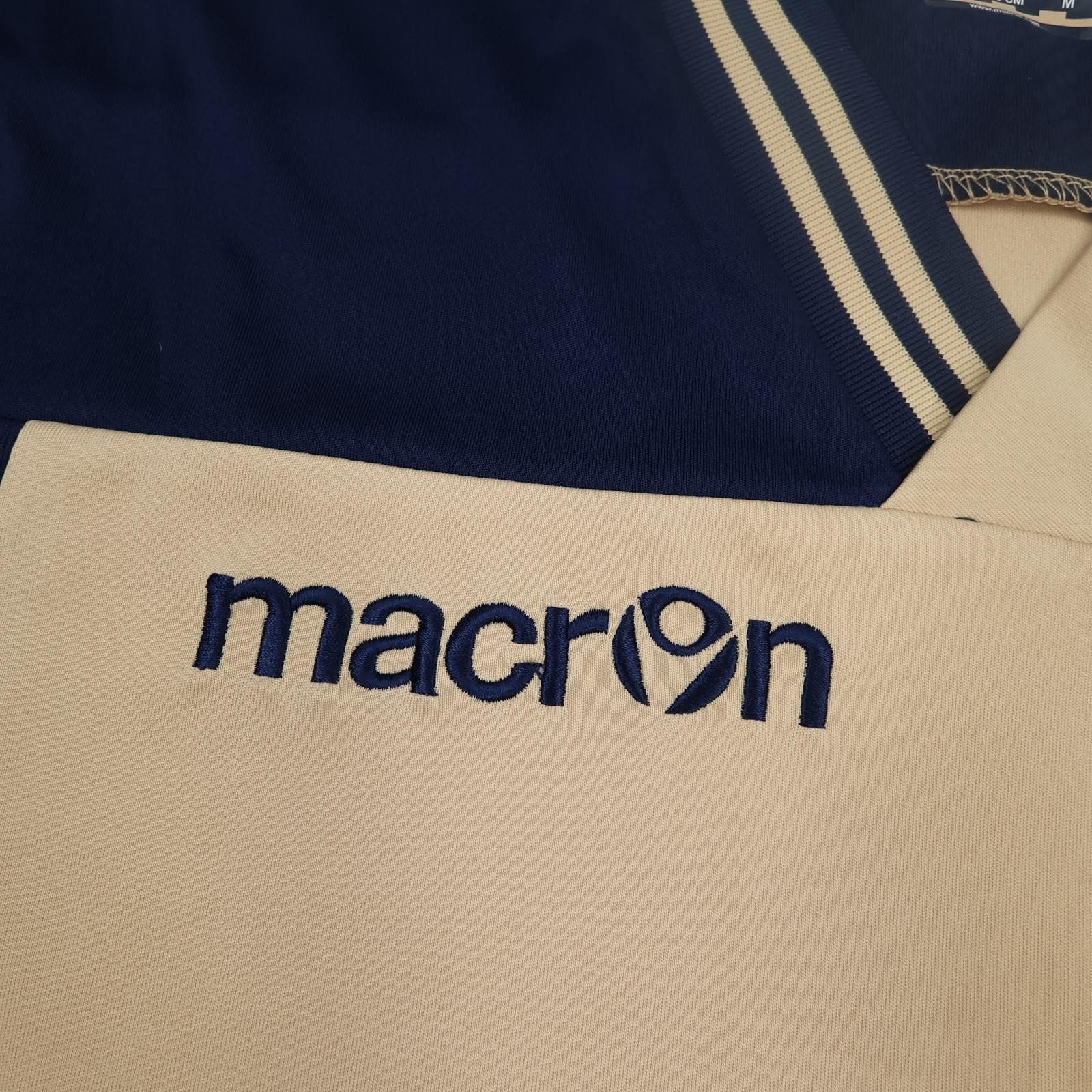 Leeds United Shirt Mens Medium Beige Away 2013 2014 Macron Soccer Jersey photo 5
