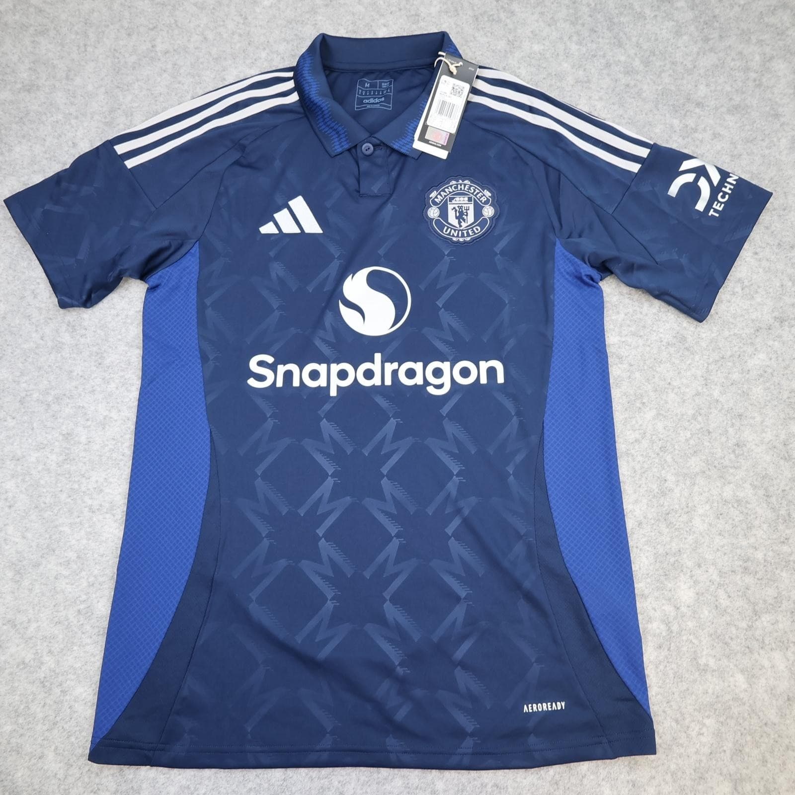 Manchester United Away Shirt Mens Medium Blue 2024 2025 Football Adidas Jersey