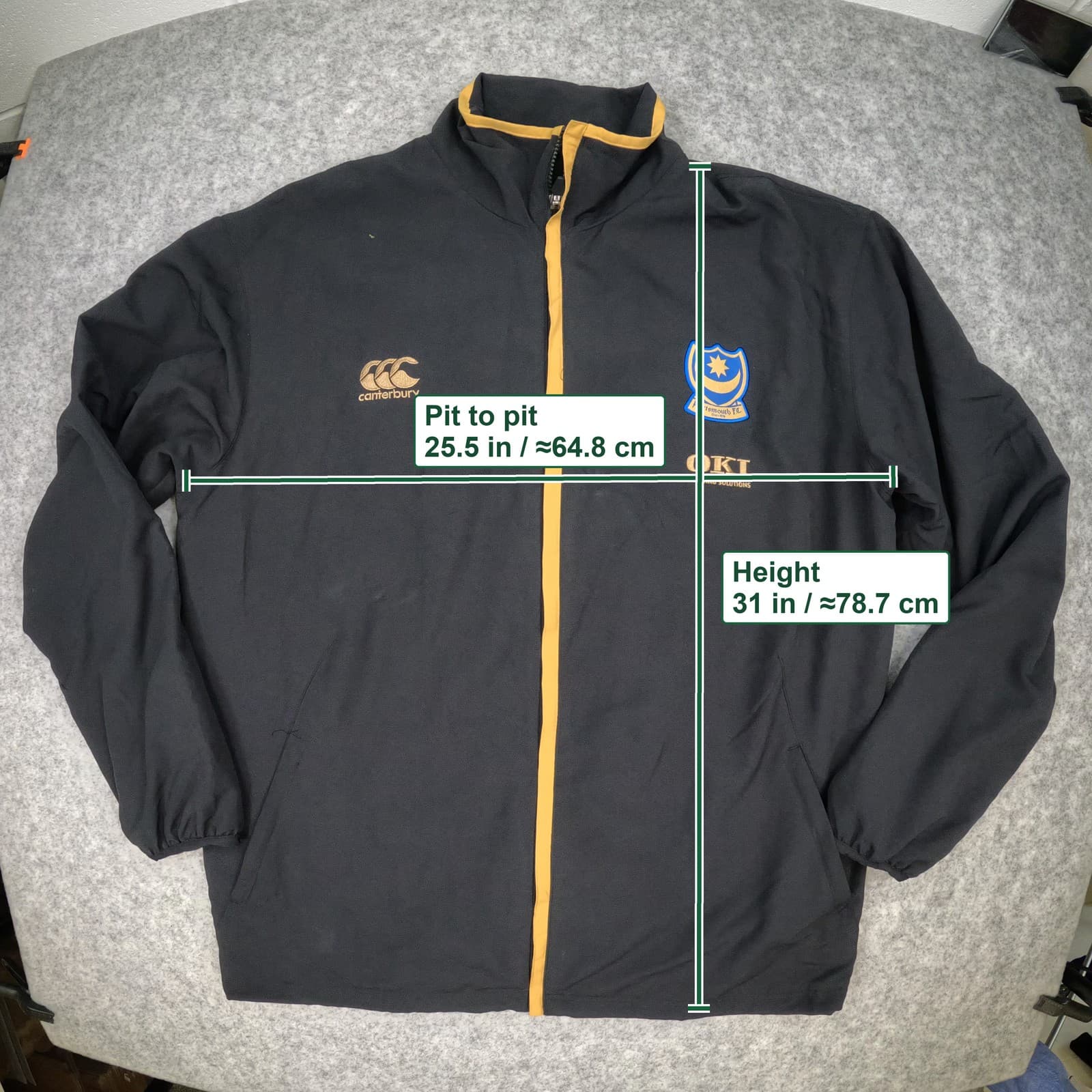Portsmouth FC Track Jacket Extra Large Black Canterbury 2007 2008 Football Zip photo 4