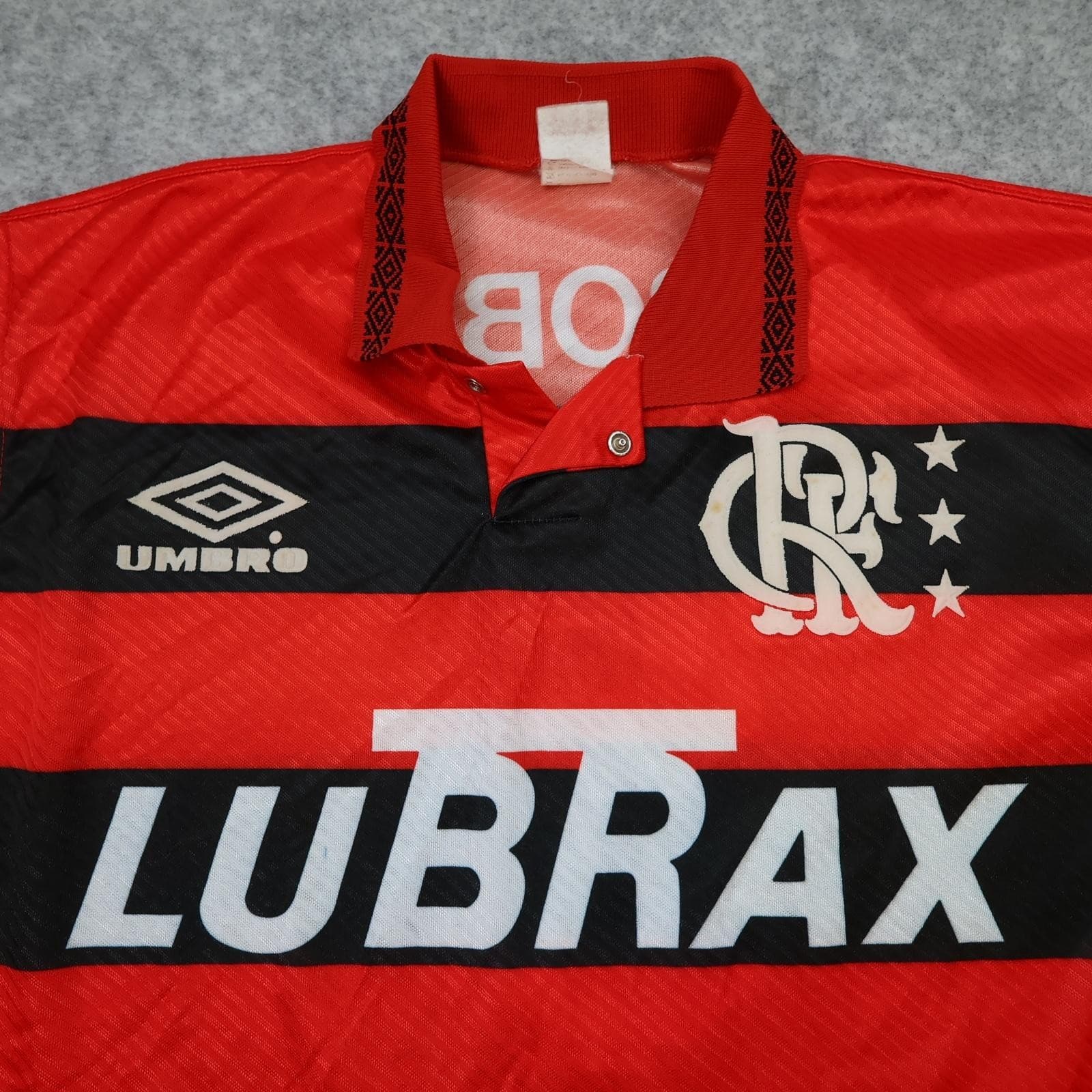 Vintage Flamengo Shirt Mens Medium Red Black Home 1993 1994 Umbro Lubrax 5 photo 3