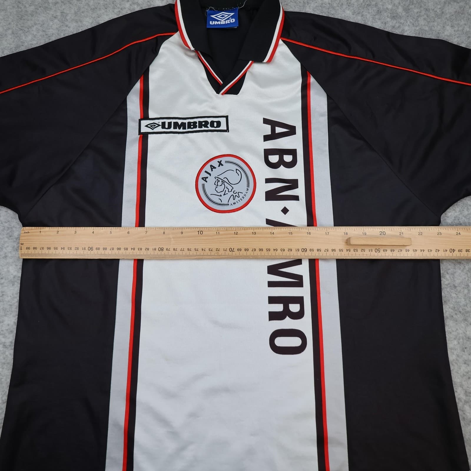 Vintage Ajax Shirt Mens XL Black White 1998 1999 Umbro ABN AMRO 90s Jersey photo 12