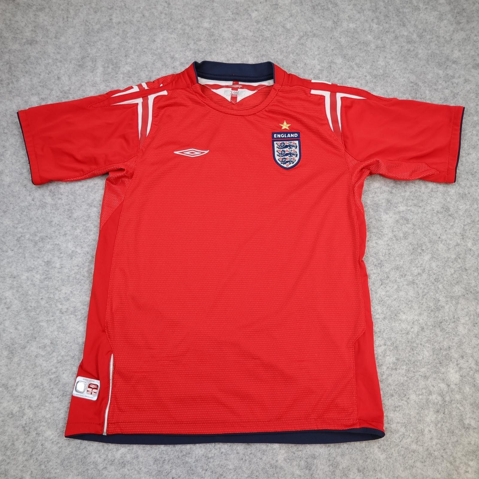 England Away Shirt Kids 11-12 Years Red 2004 2006 Football Umbro Vintage Jersey