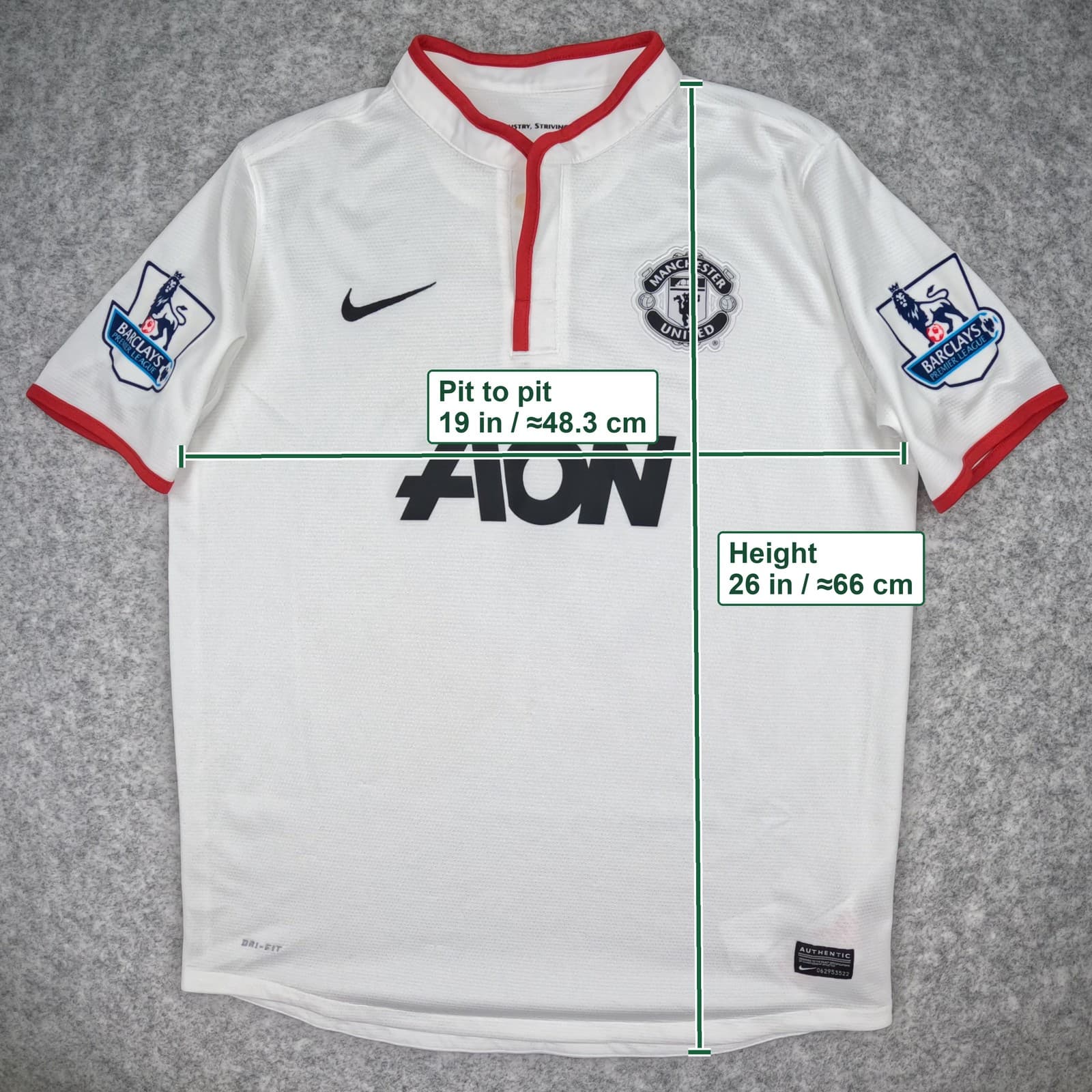 Manchester United Football Shirt Kids XL White Nike 20 Van Persie Soccer Jersey photo 3