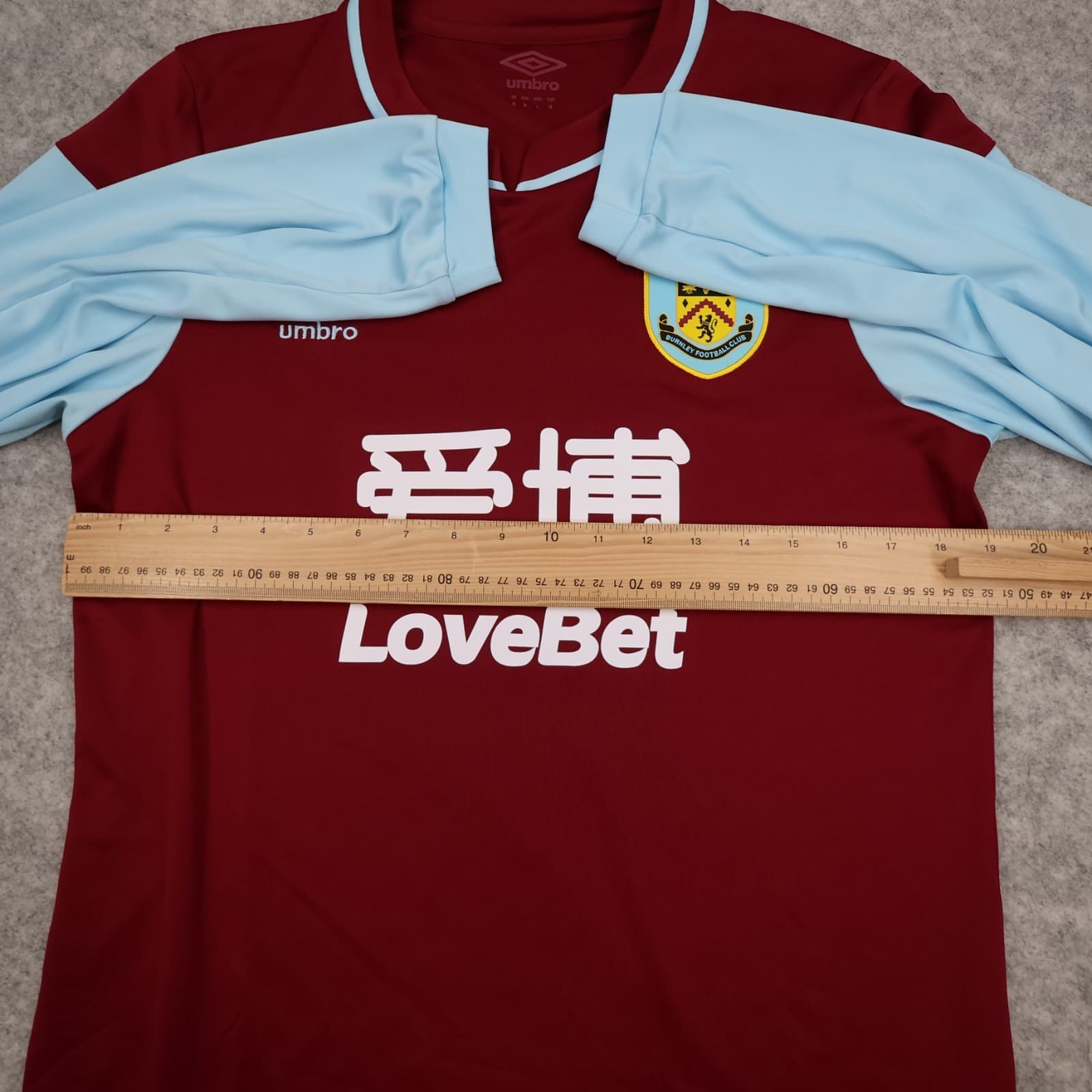 Burnley Football Home Medium Shirt Umbro Long sleeve 2020 2021 photo 11