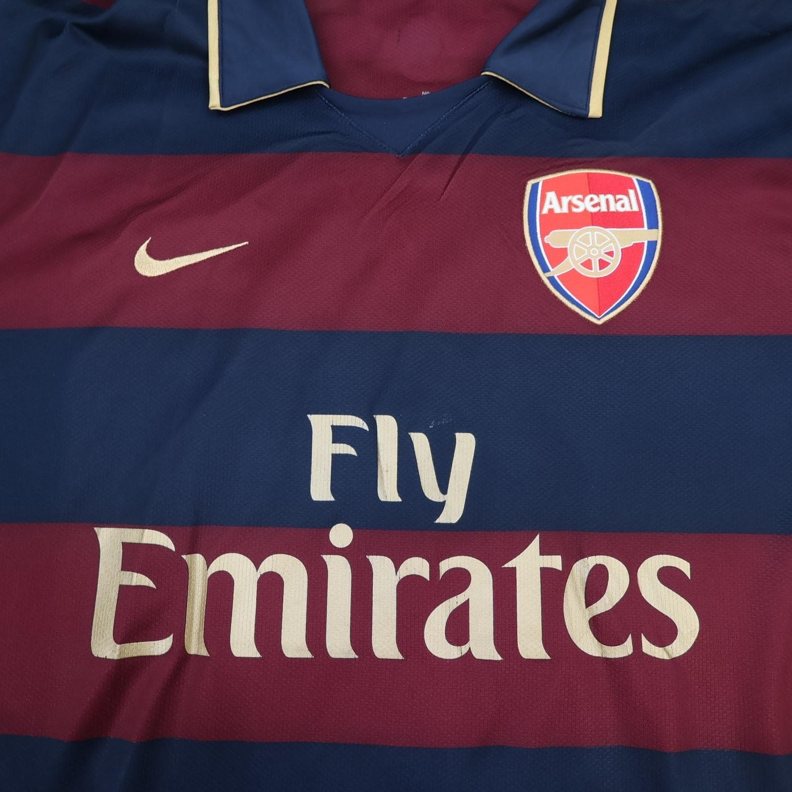 Arsenal Away Shirt Mens Large Blue 2008 2010 EPL Football Nike Fabregas 4 Jersey photo 8
