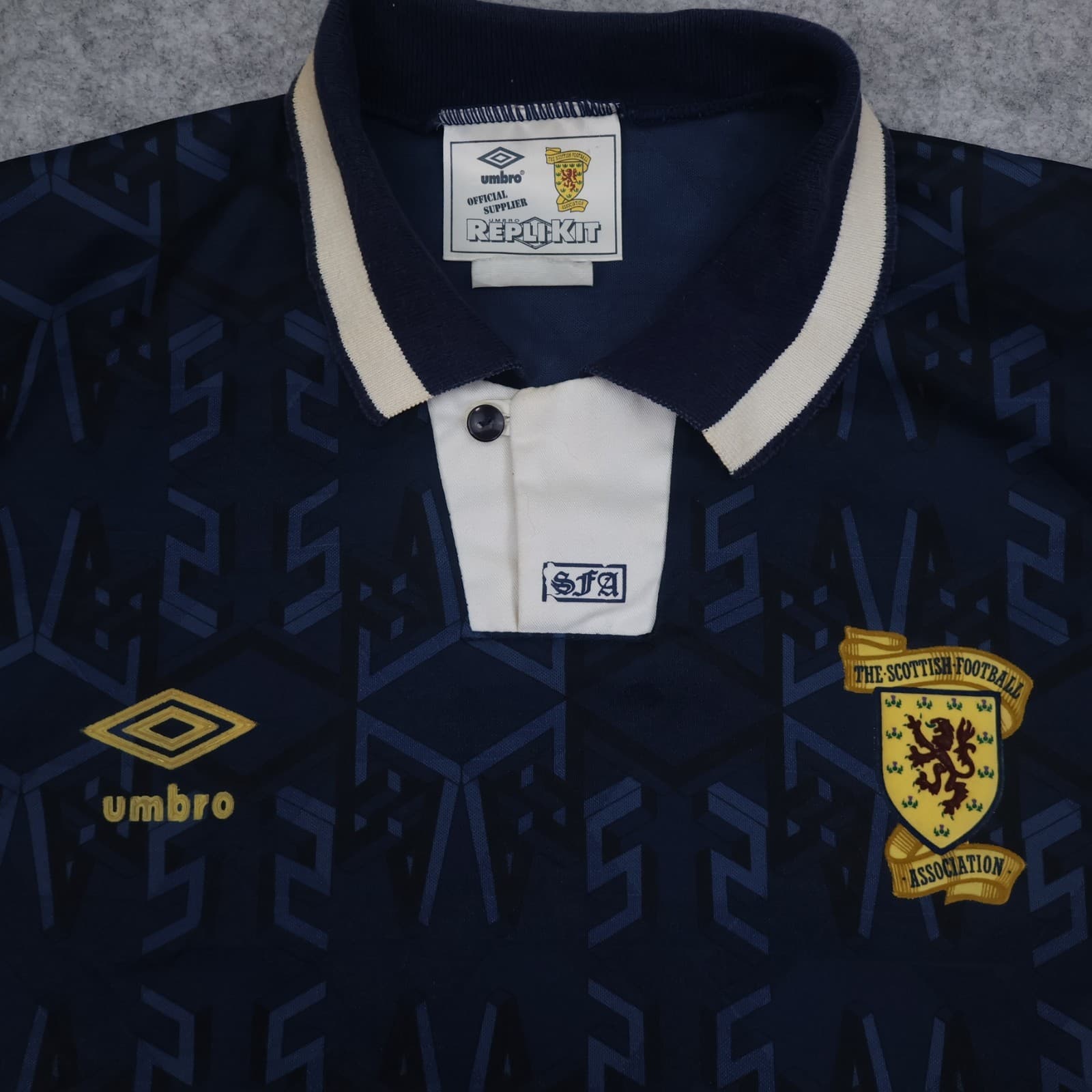 Vintage Scotland Football Shirt Large Blue Home Umbro 1991 1994 Soccer Jersey photo 4