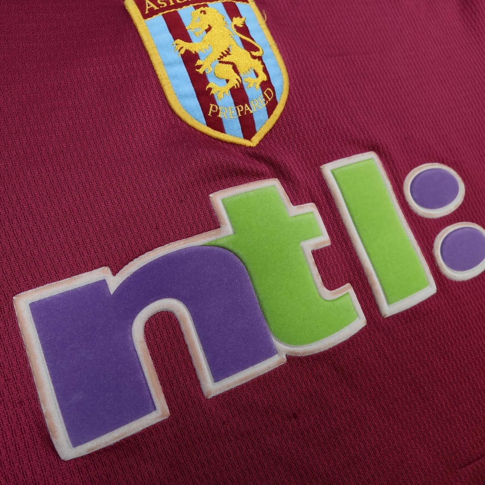 Vintage Aston Villa Shirt Mens Medium Red Home 2000 2002 Football Diadora NTL photo 5