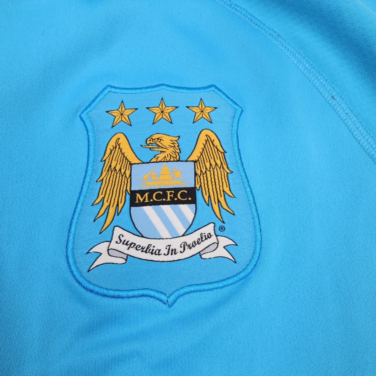 Manchester City Tracksuit Top Large Blue 2014 2015 1/4 Zip Nike Jacket MCFC photo 4