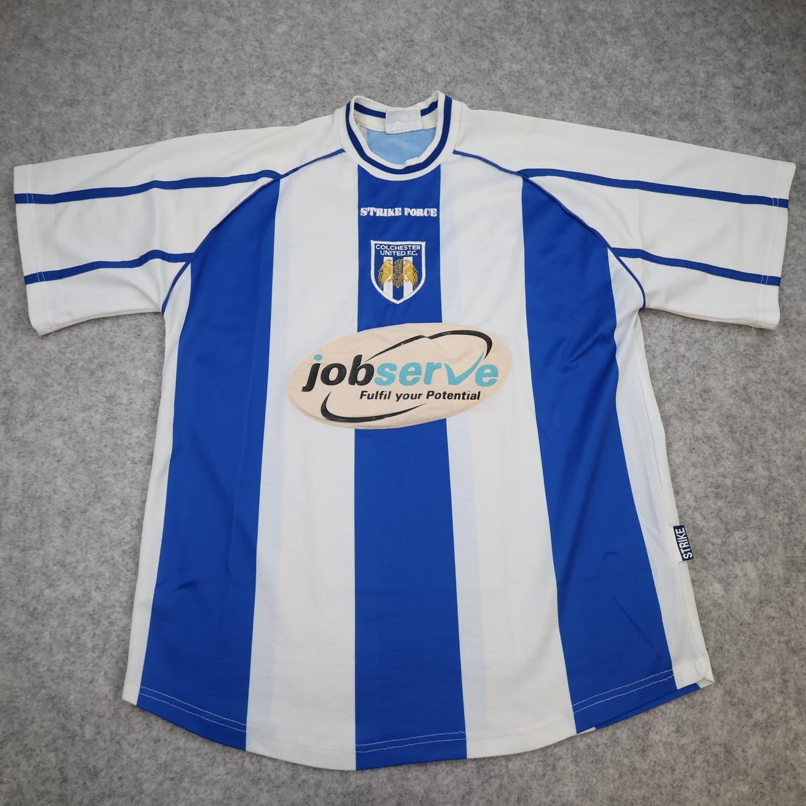 Colchester United Shirt Mens Large Home 2000 2002 Strike Force Jobserve Jersey