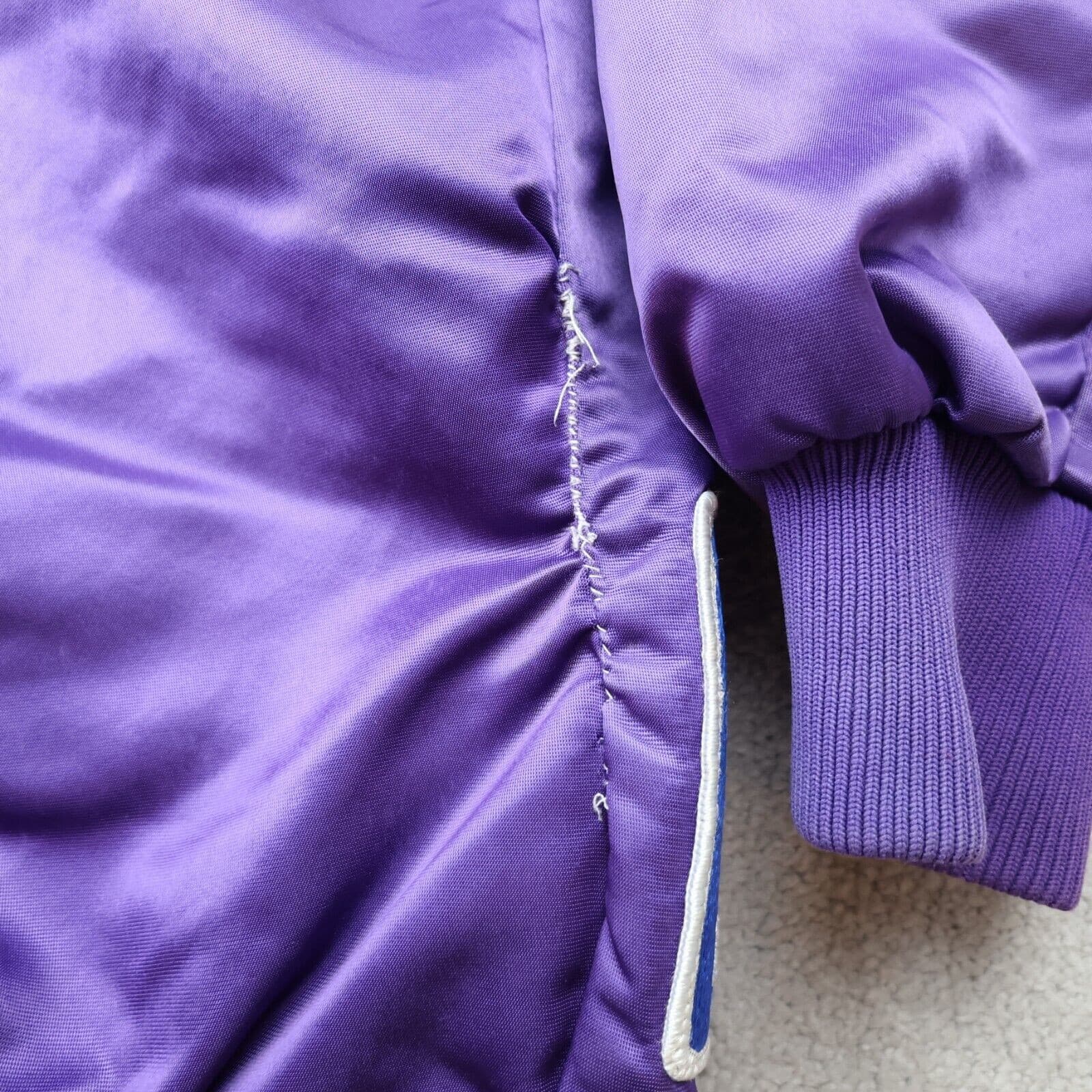 Vintage Los Angeles Lakers Jacket Medium Starter 80s NBA Varsity Purple Satin photo 9