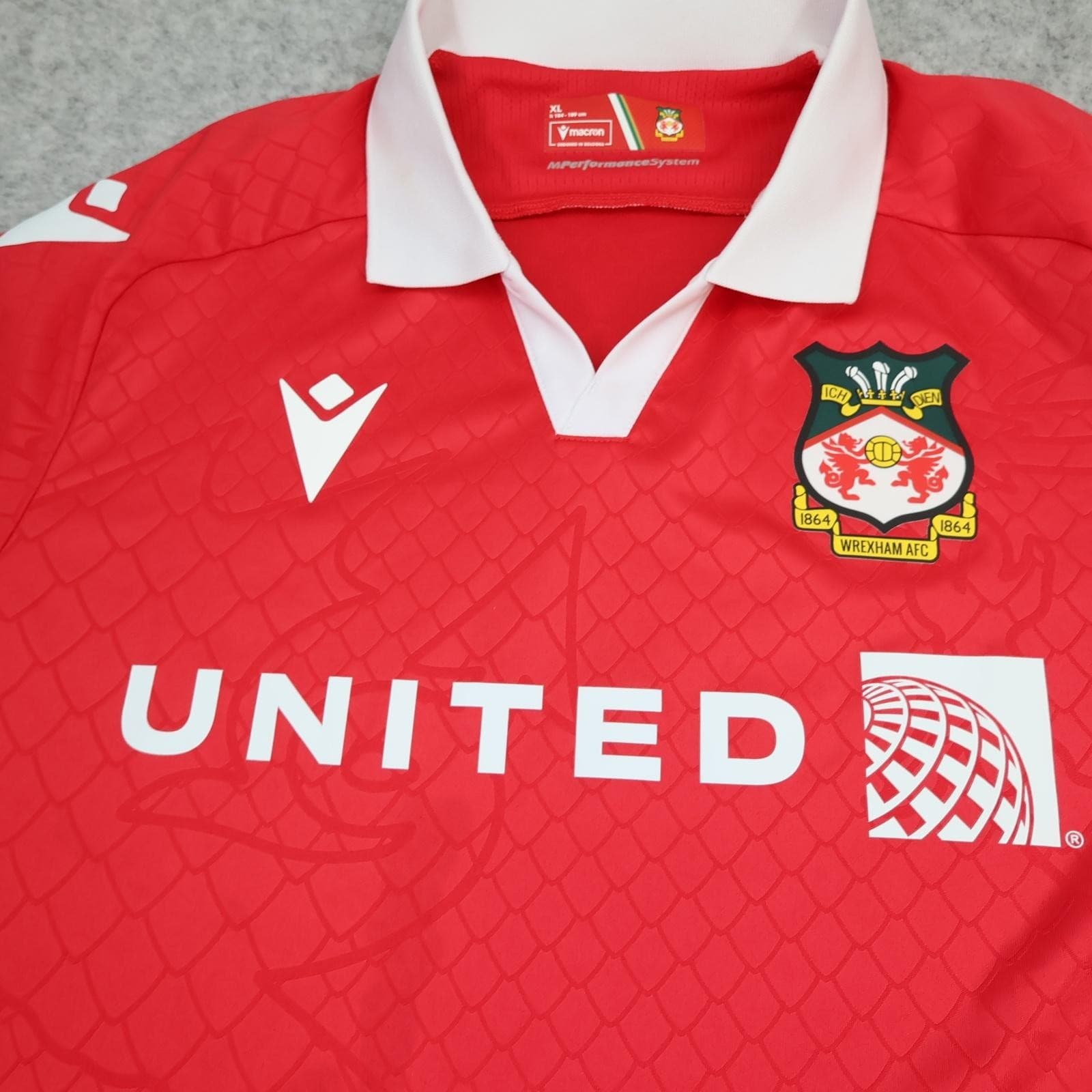 Wrexham AFC Shirt Mens Extra Large Red Home 2023 2024 Football Macron UNITED photo 3