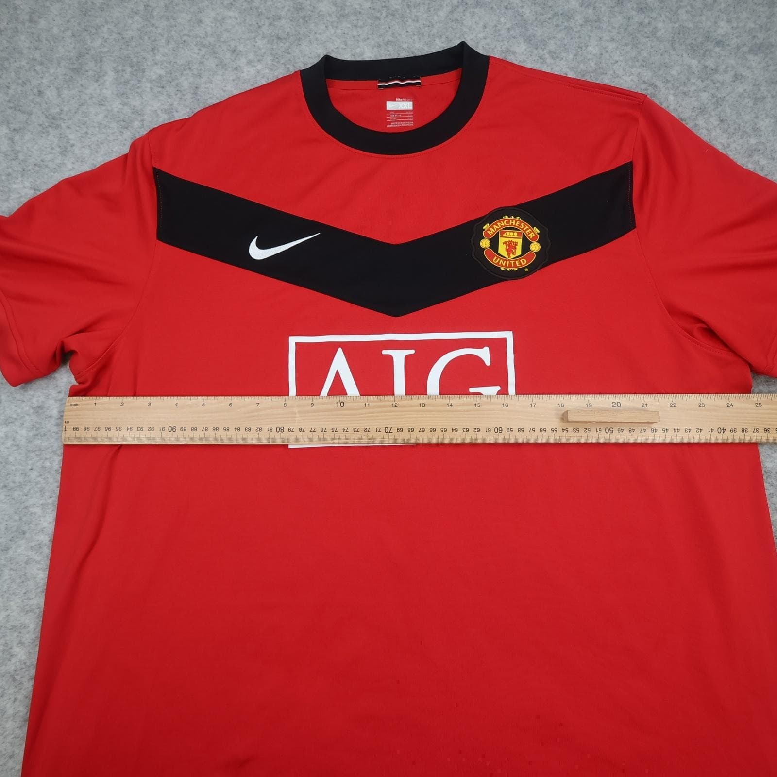 Manchester United Shirt Mens 2XL Red Home 2009 2010 EPL Soccer Nike AIG Jersey photo 13