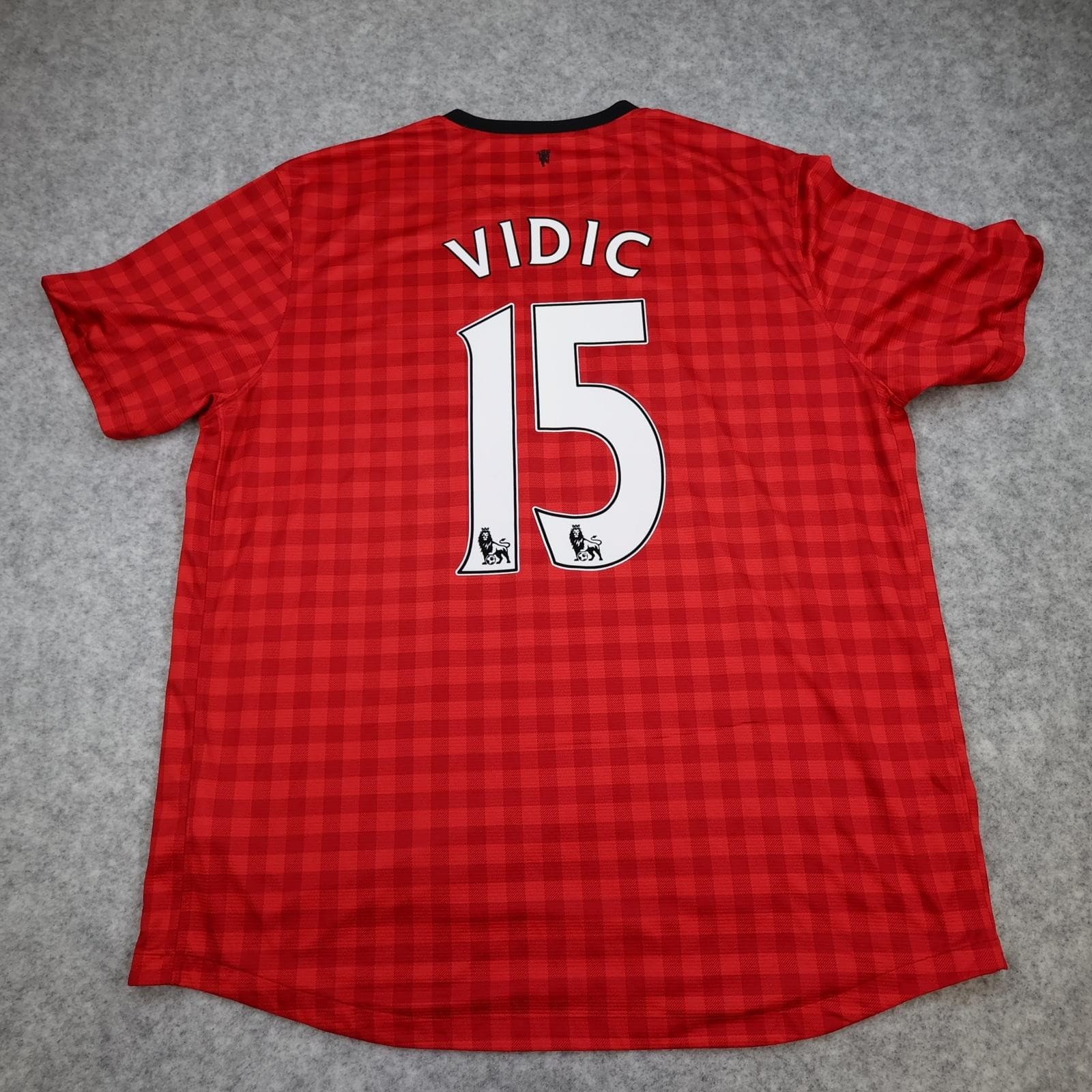 Manchester United Shirt Mens 2XL Red Home 2012 2013 EPL Football Nike Vidic 15