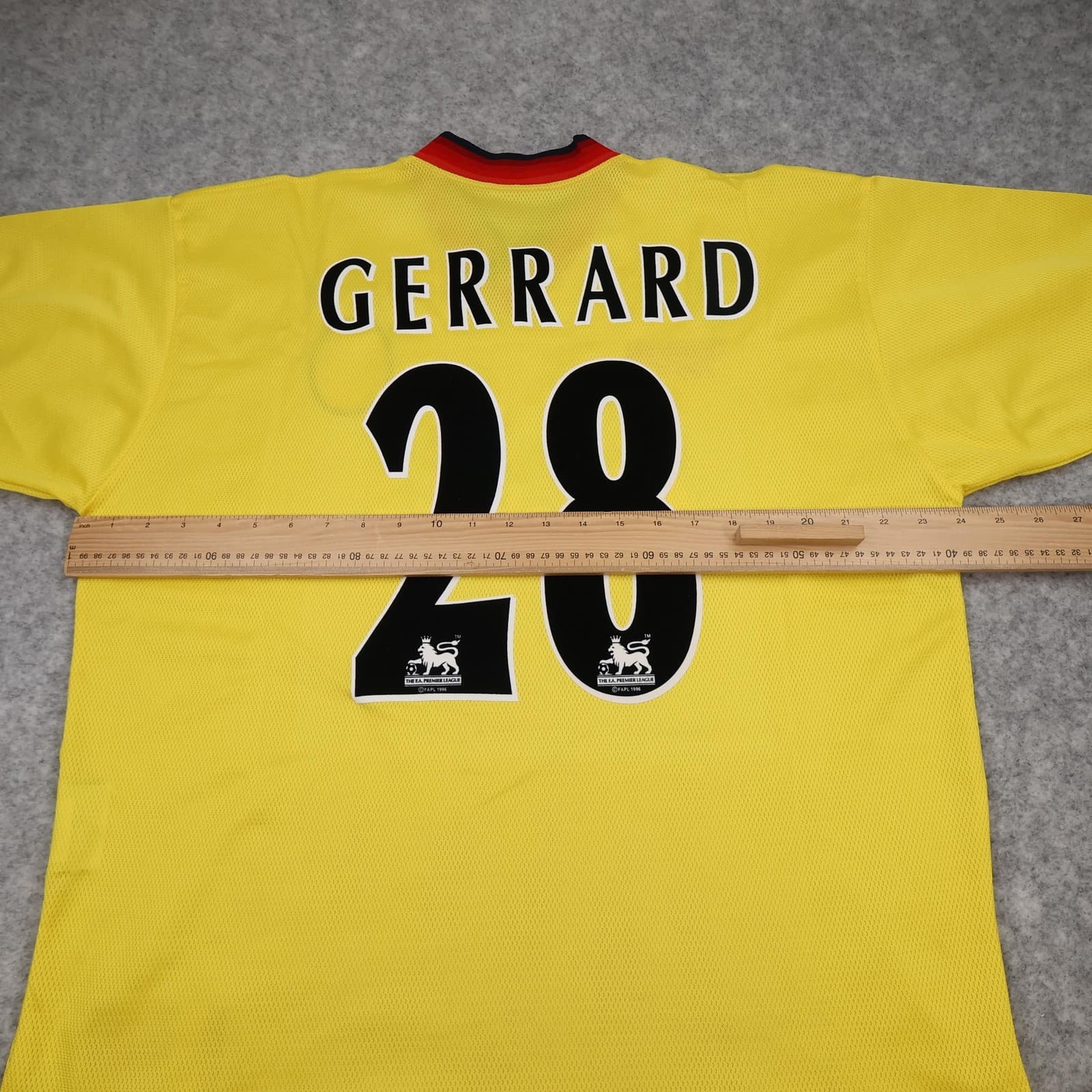 Vintage Liverpool Away Shirt Mens Large 1997 1999 Yellow Reebok Gerrard Jersey photo 10