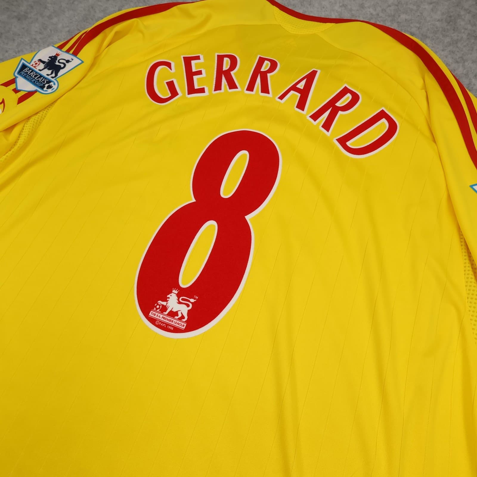 Liverpool Shirt Mens XL Yellow Away Kit 2006 2007 Adidas Gerrard 8 Soccer Jersey photo 11