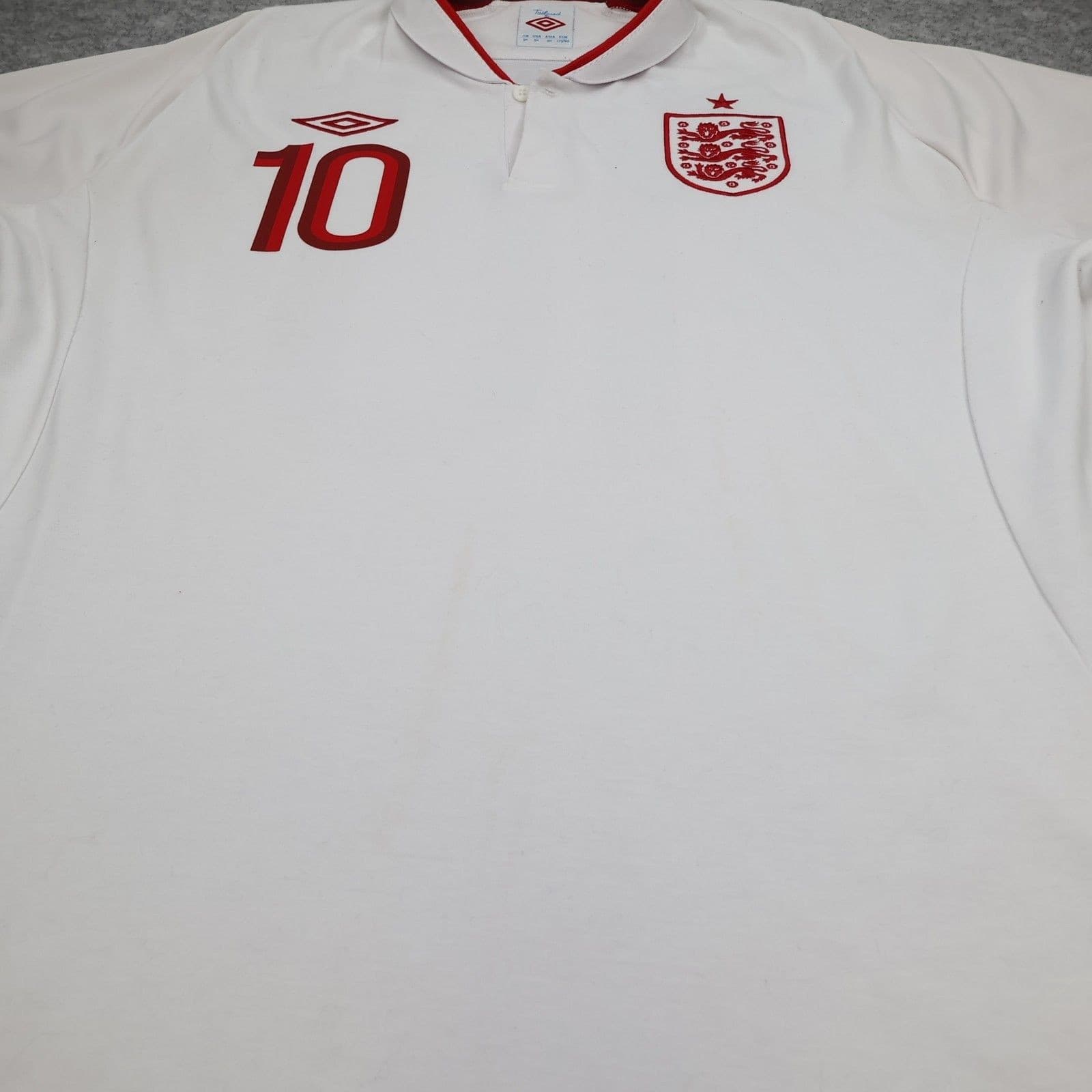 England Football Shirt 2XL White Home Kit Umbro 2012 2013 Wayne Rooney 50" photo 7