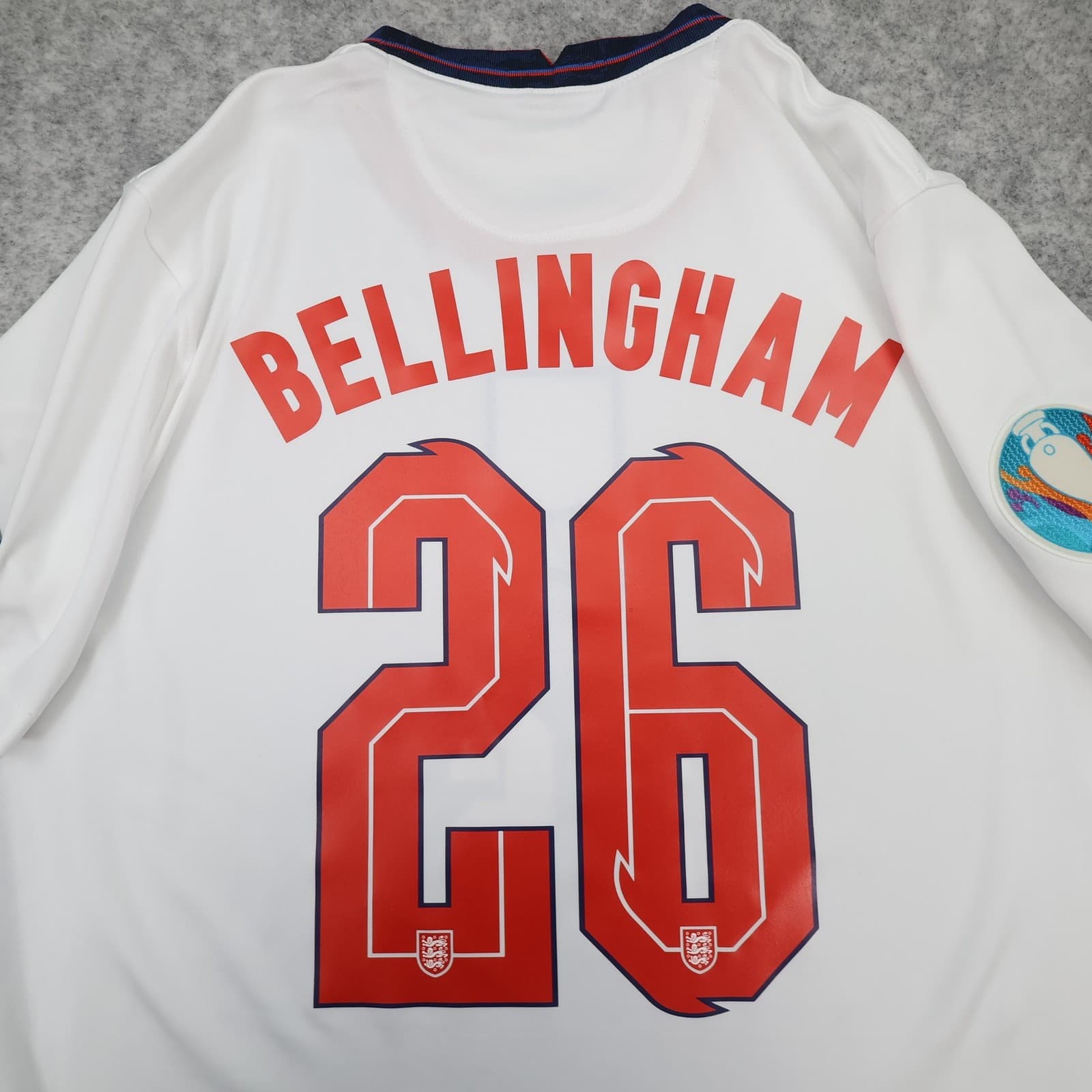 England Home Shirt Mens Large White Euro 2020 2021 Final Nike Bellingham 26 photo 3