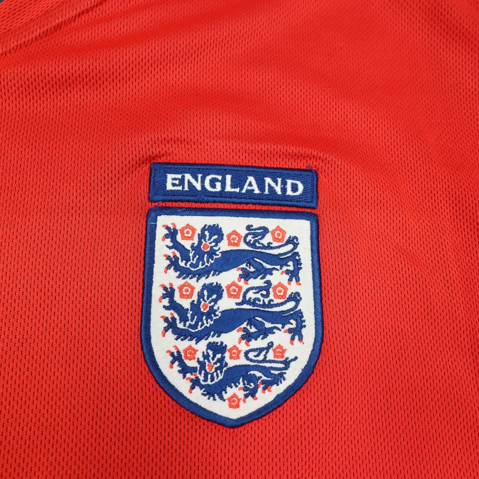 England Football Shirt Extra Large Red Away Kit 2002 2004 Jersey David Beckham 7 photo 5