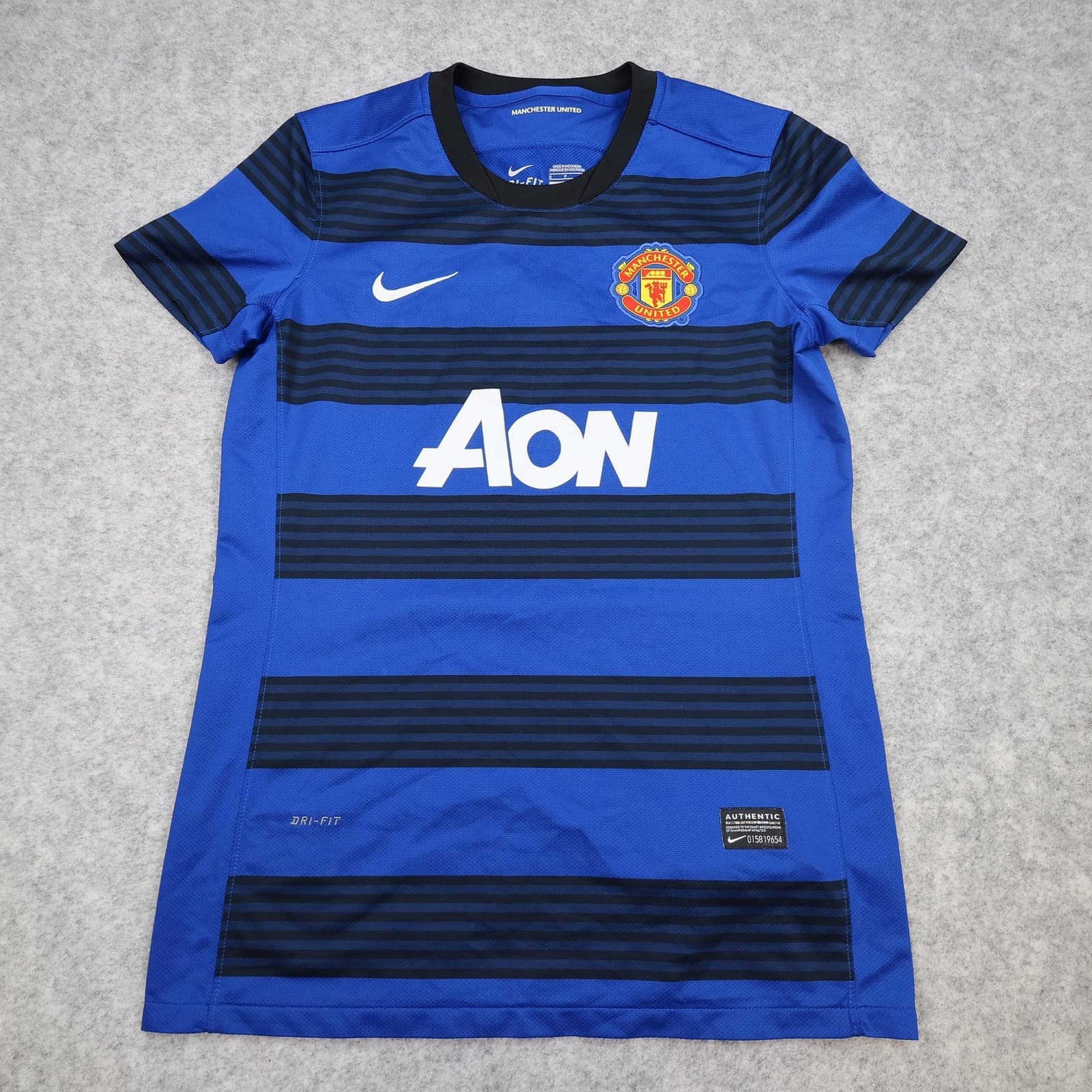 Manchester United Away Shirt Womens Small Size 10-12 Blue 2011 2012 Nike Jersey