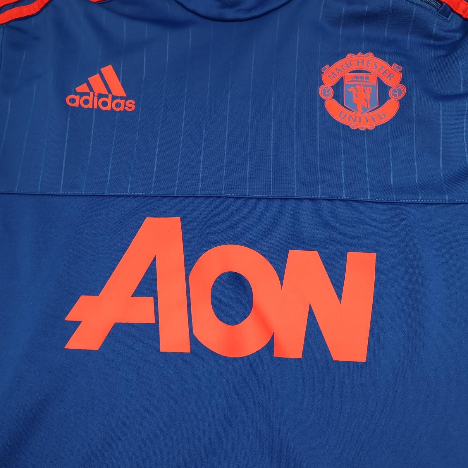 Manchester United Training Drill Top Mens Large Blue 2015 2016 Football Pullover photo 3