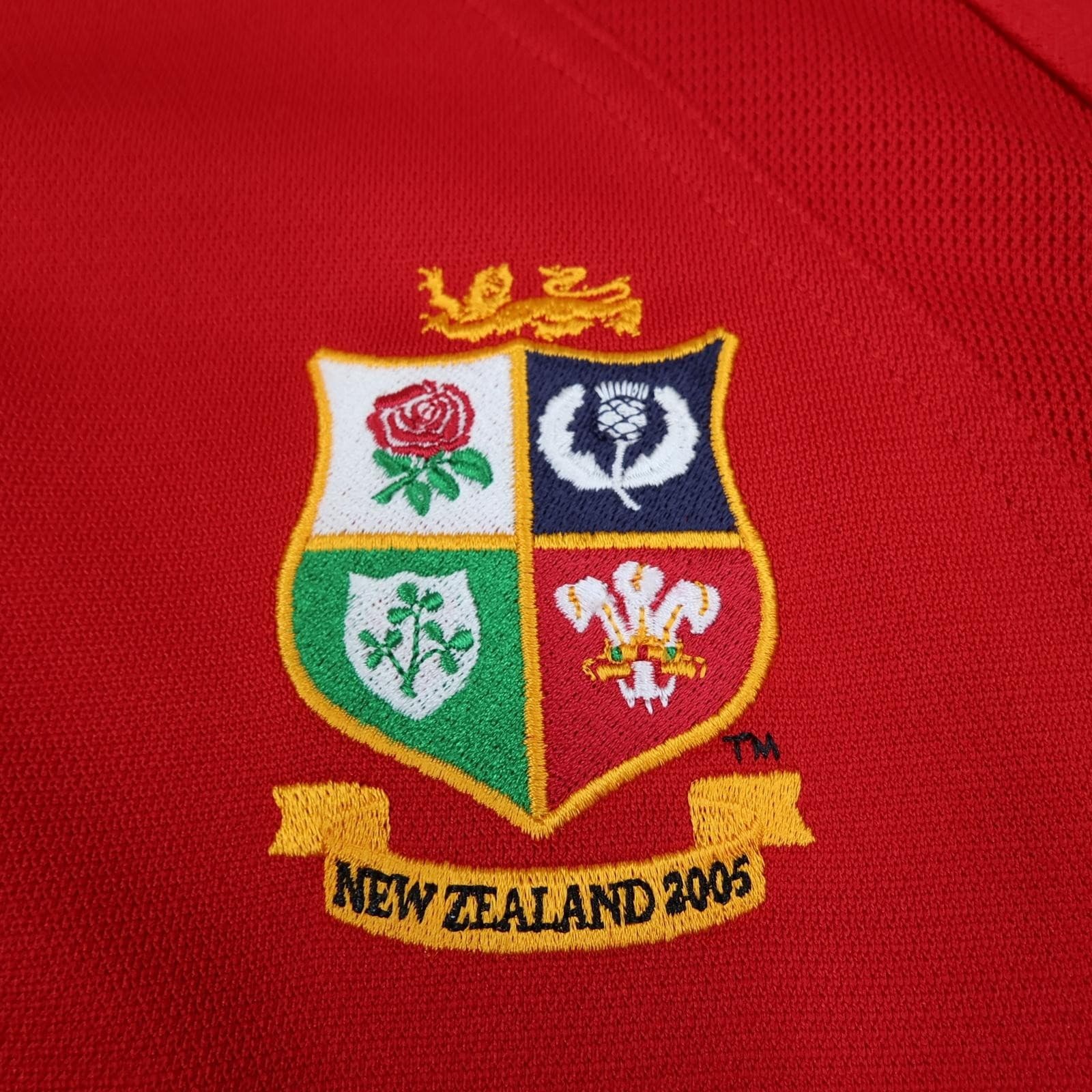 Vintage British Lions Rugby Shirt Mens XL Red Rugby Union Adidas Zurich 2005 photo 6