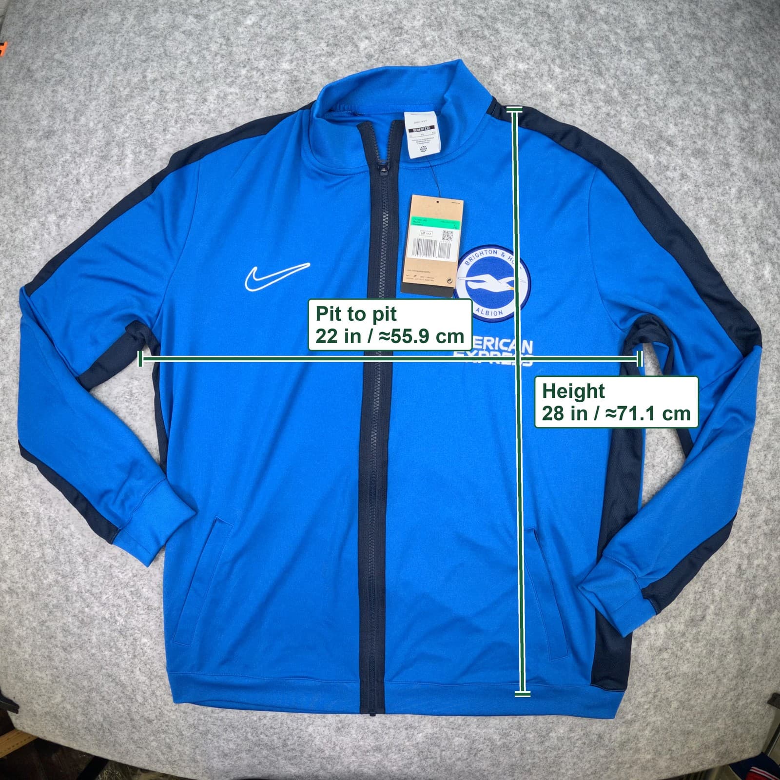 Brighton and Hove Albion Track Jacket Extra Large BLUE Nike Long Sleeve Zip photo 4