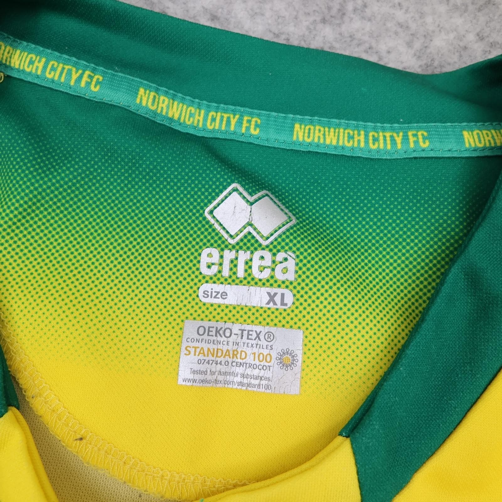Norwich City Shirt Mens XL Yellow Home 2019 2020 Errea Dafabet Soccer Jersey photo 7