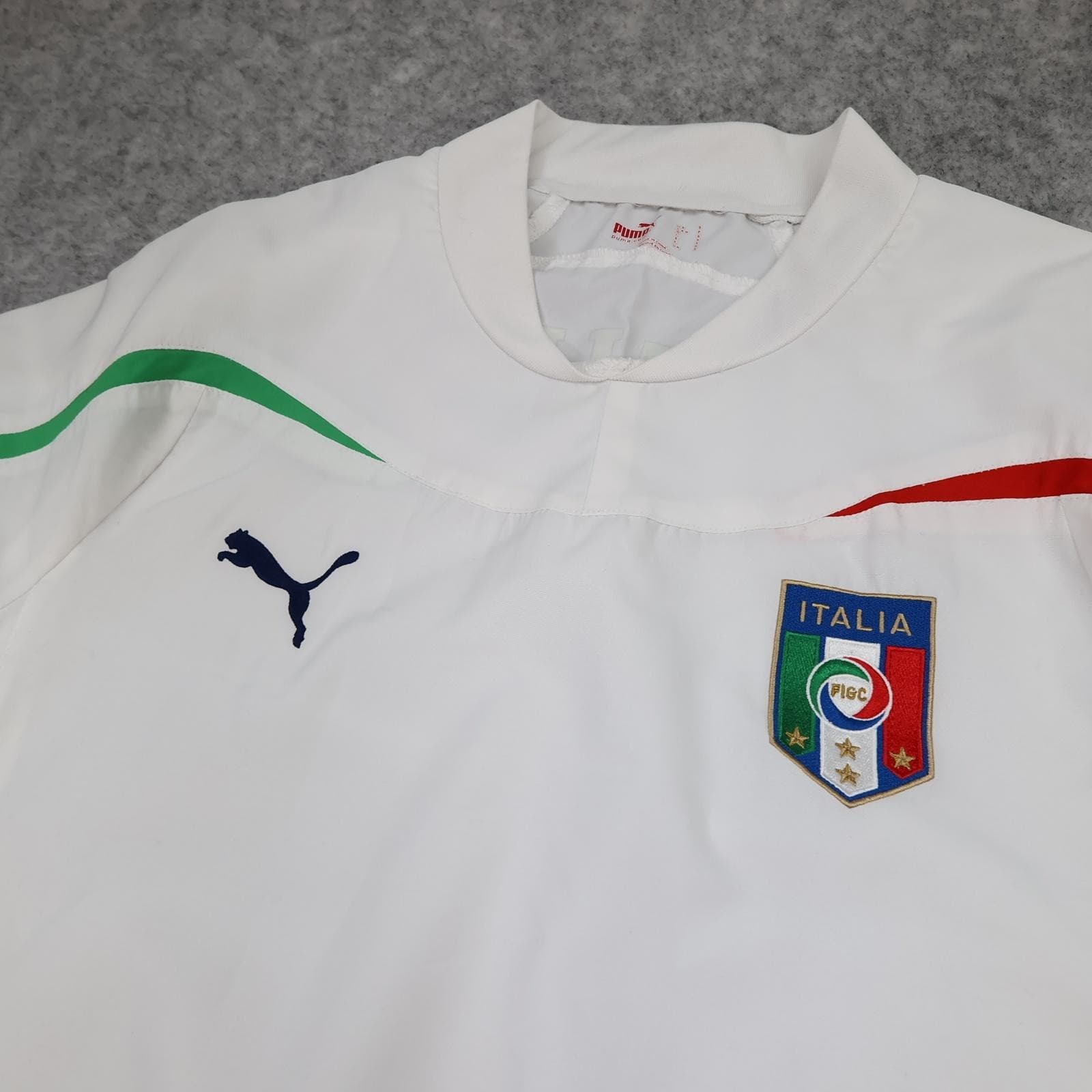 Italy Training Shirt Mens Small White 2010 2012 Football Puma Soccer Pullover photo 4