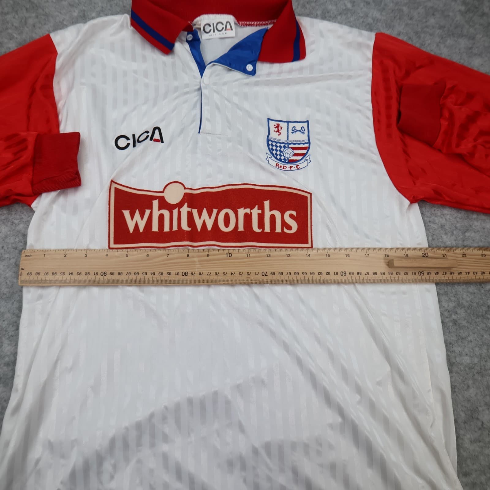 Vintage Rushden and Diamons Shirt Large White Red Home Kit 1995 1997 Cica Jersey photo 10