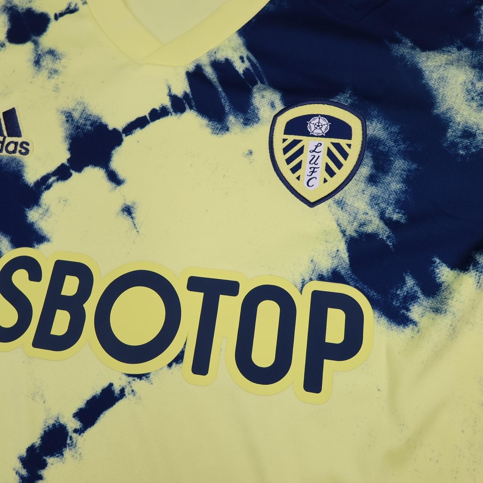 Leeds United Away Shirt Mens XL Yellow 2021 2022 EPL Football Adidas SBOTOP photo 4