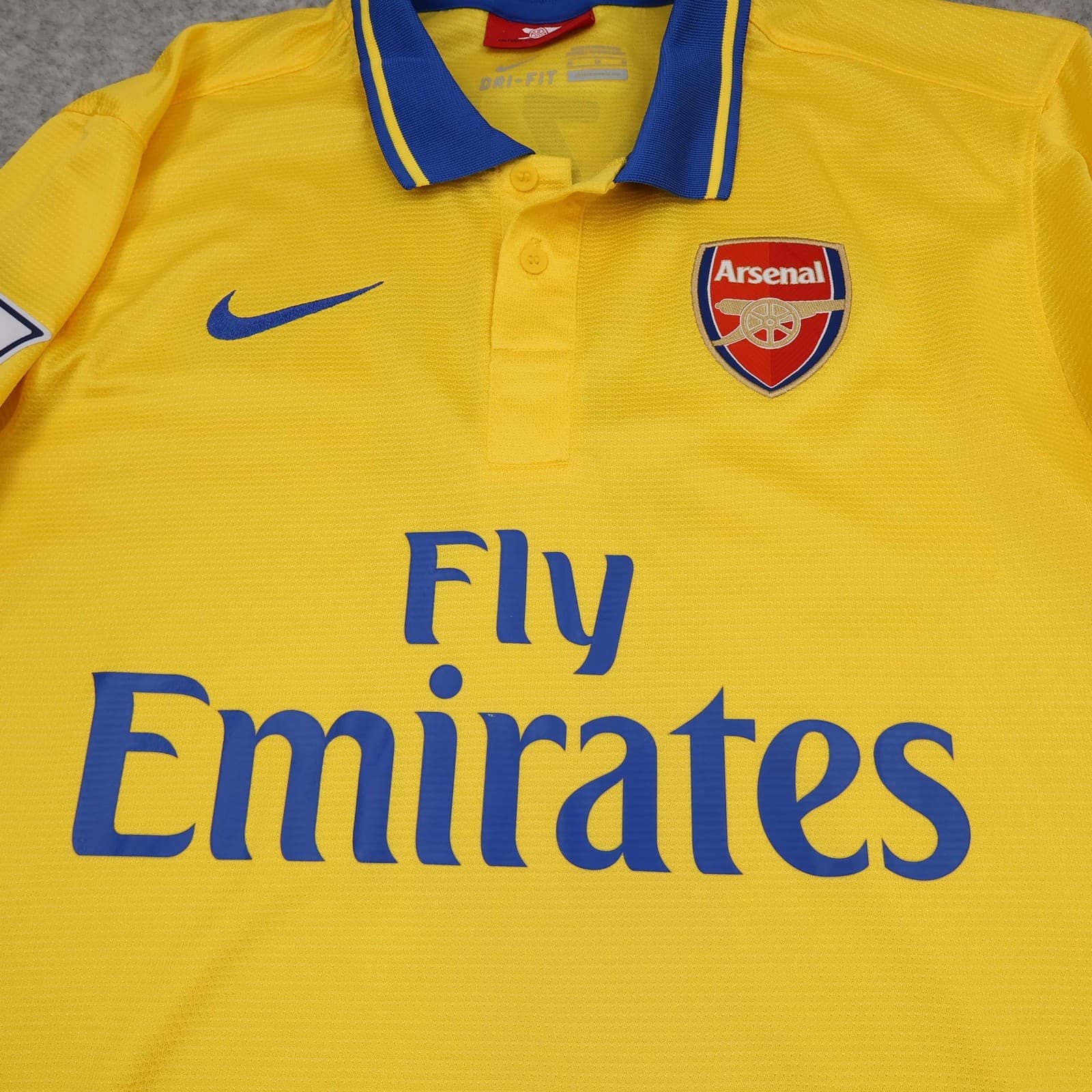 Arsenal Away Shirt Mens Medium Yellow 2013 2014 Nike Ozil 11 Soccer Jersey photo 3