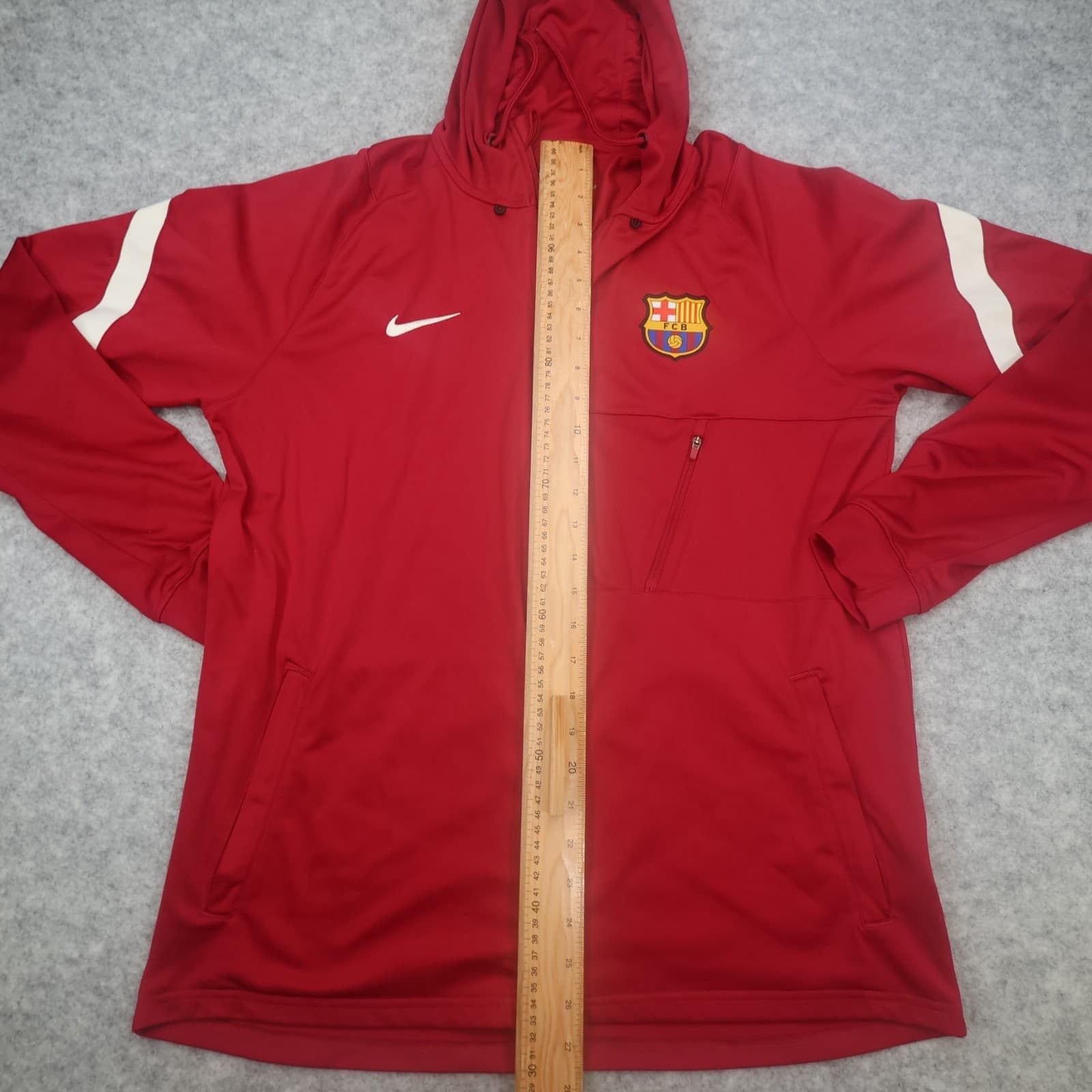 Barcelona Tracksuit Large Training Jacket Nike Hoody Mens Red 2021 2022 Zipped photo 10