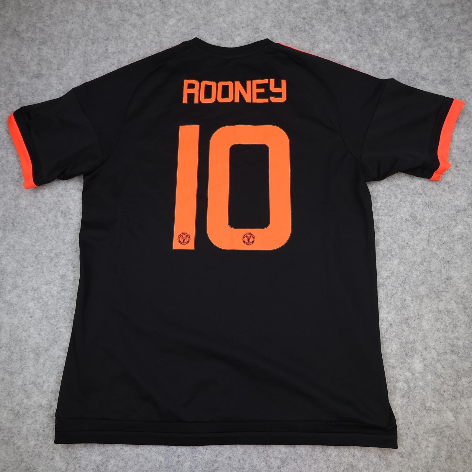Manchester United Shirt Mens Large Black 3rd Kit 2015 2016 Adidas Rooney 10