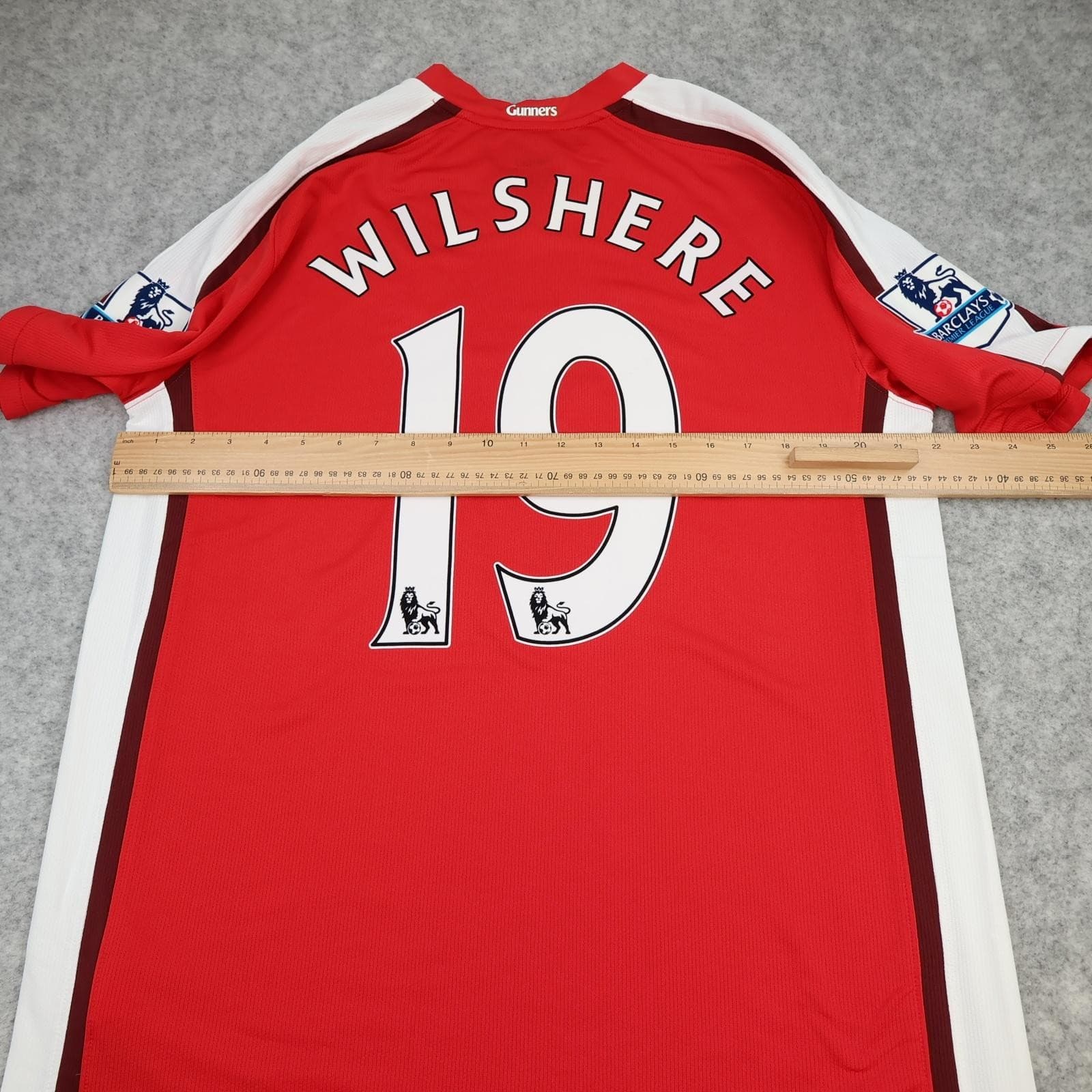 Arsenal Shirt Mens Large Red Home 2008 2010 Nike Wilshere 19 Soccer Jersey photo 12