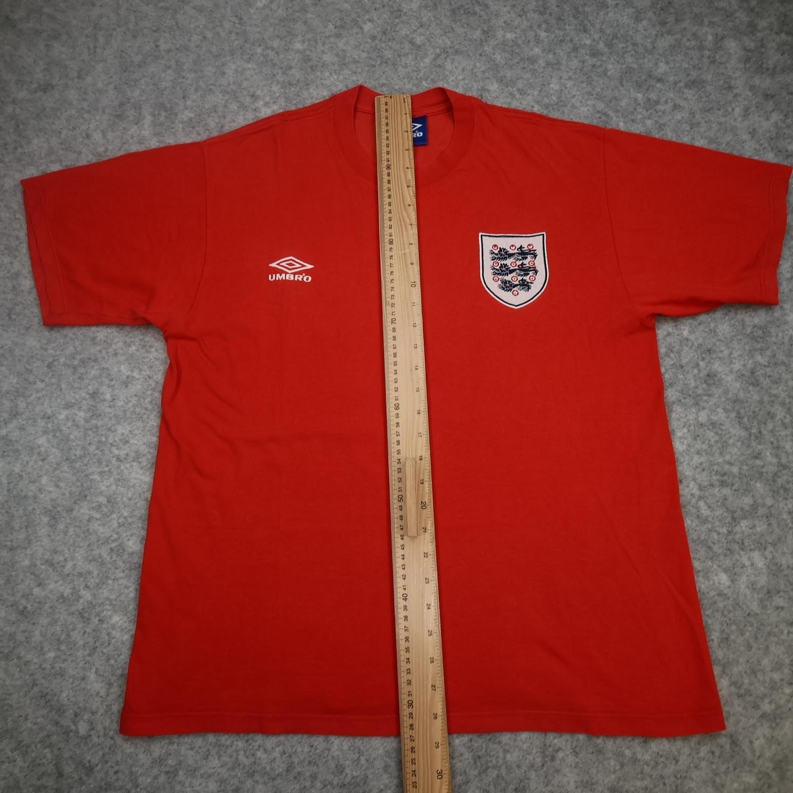 England Shirt Mens Medium Red Retro Football Umbro 1970 Away 2000's Retro photo 10