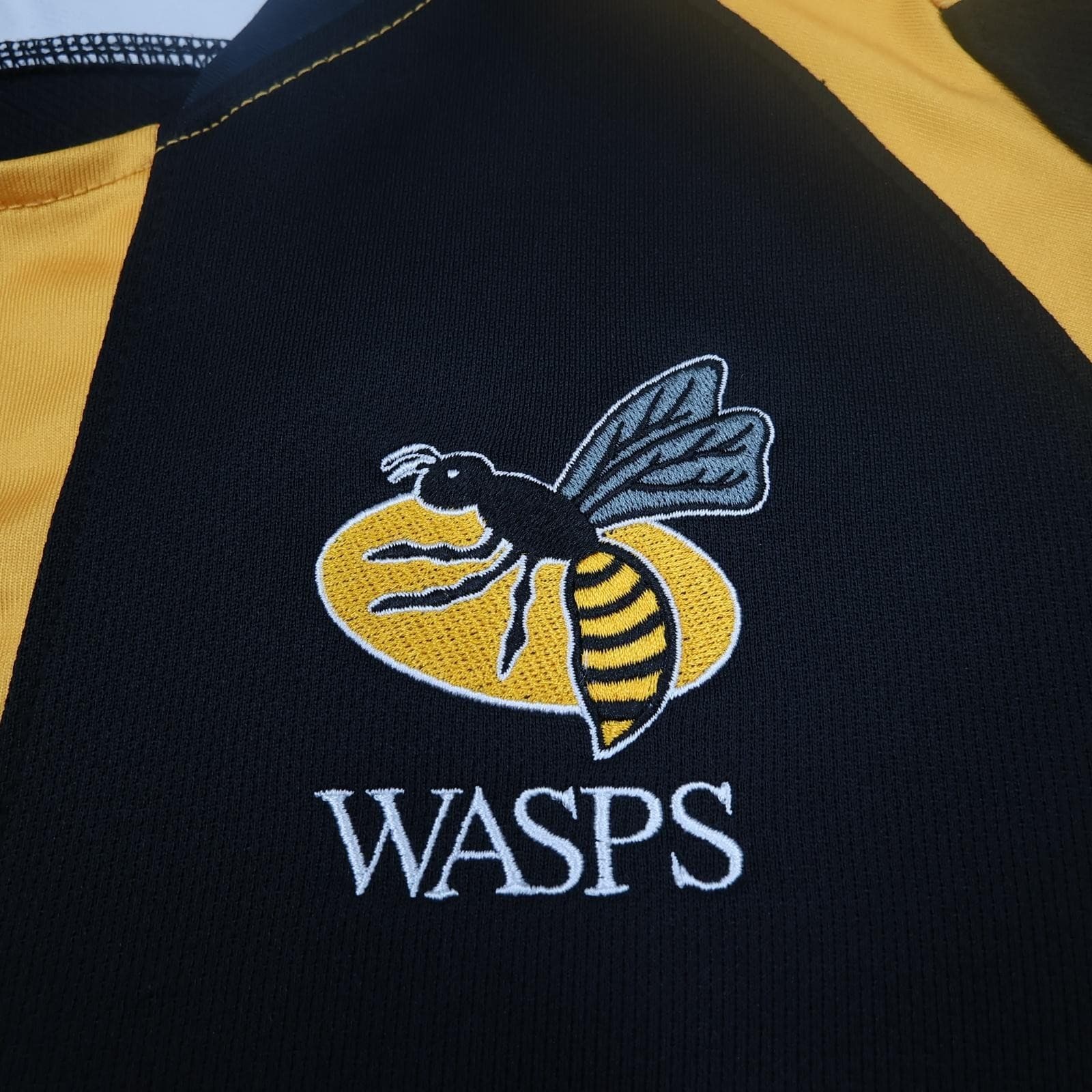 Wasps Rugby Shirt Mens XL Black Yellow Rugby Union 2015 2016 Land Rover photo 4